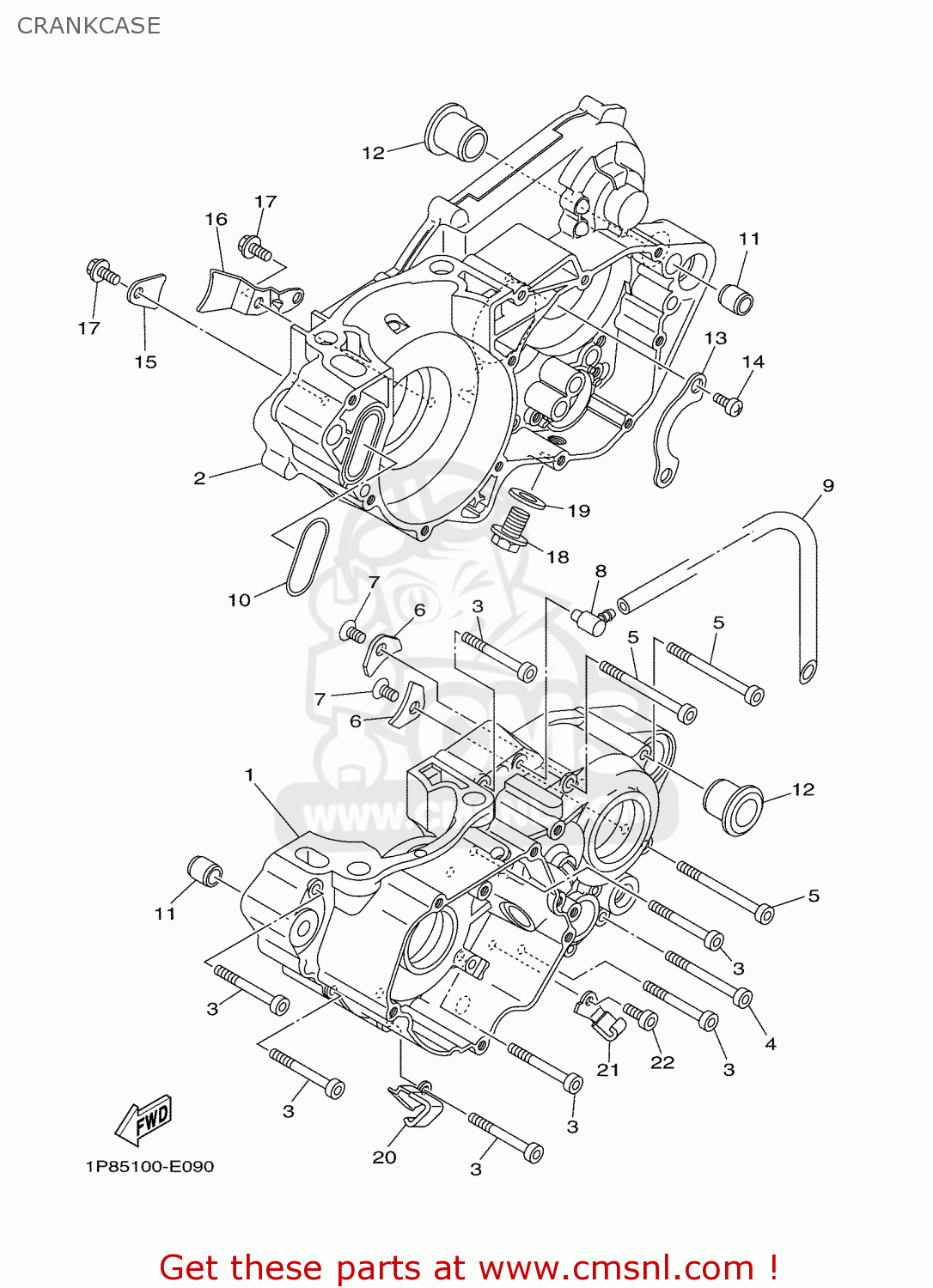 Yamaha YZ250 2007 1P8A EUROPE 1F1P8-100E1 CRANKCASE - buy original ...