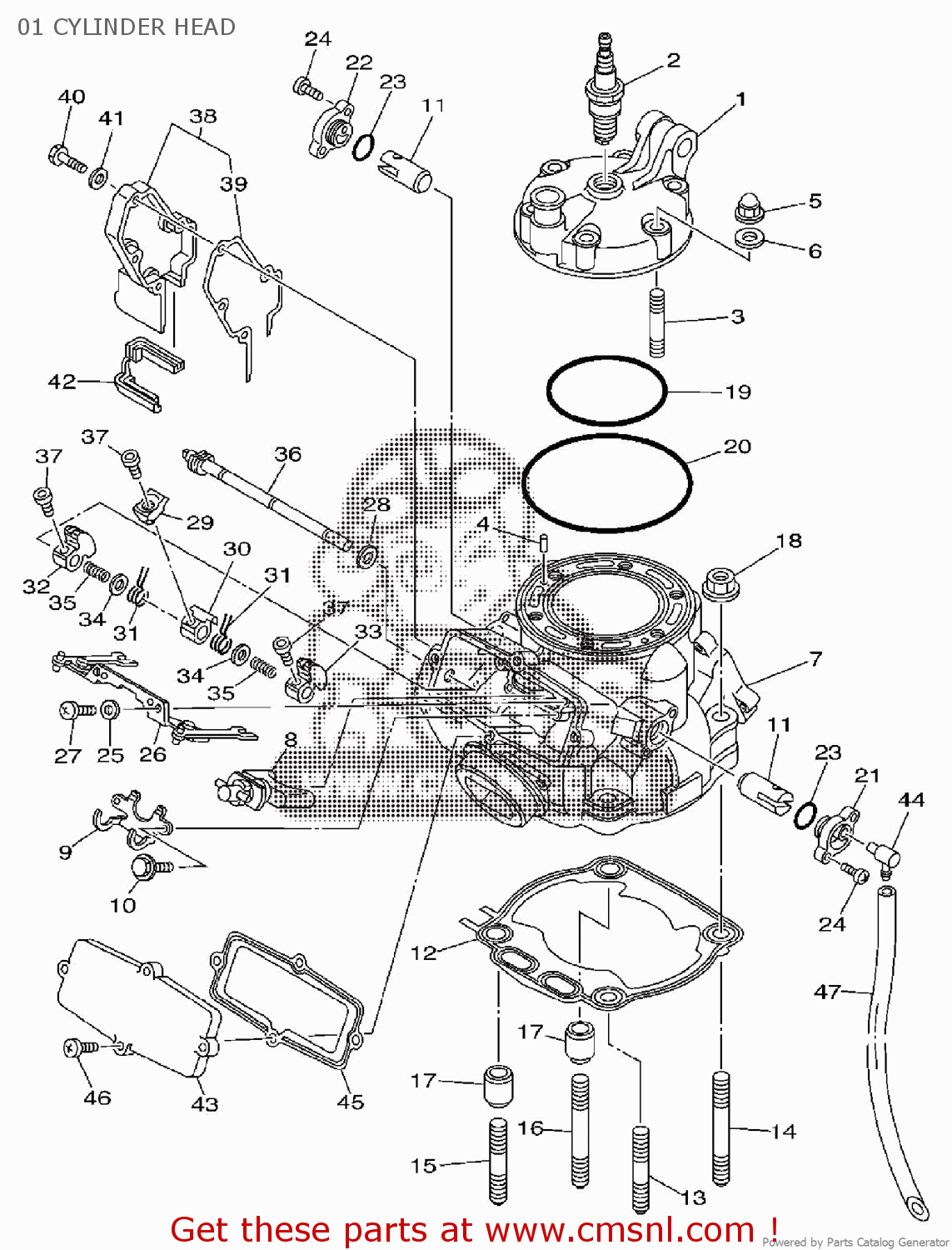 Yamaha YZ250 2011 1P8T EUROPE 1K1P8-100E1 01 CYLINDER HEAD - buy ...