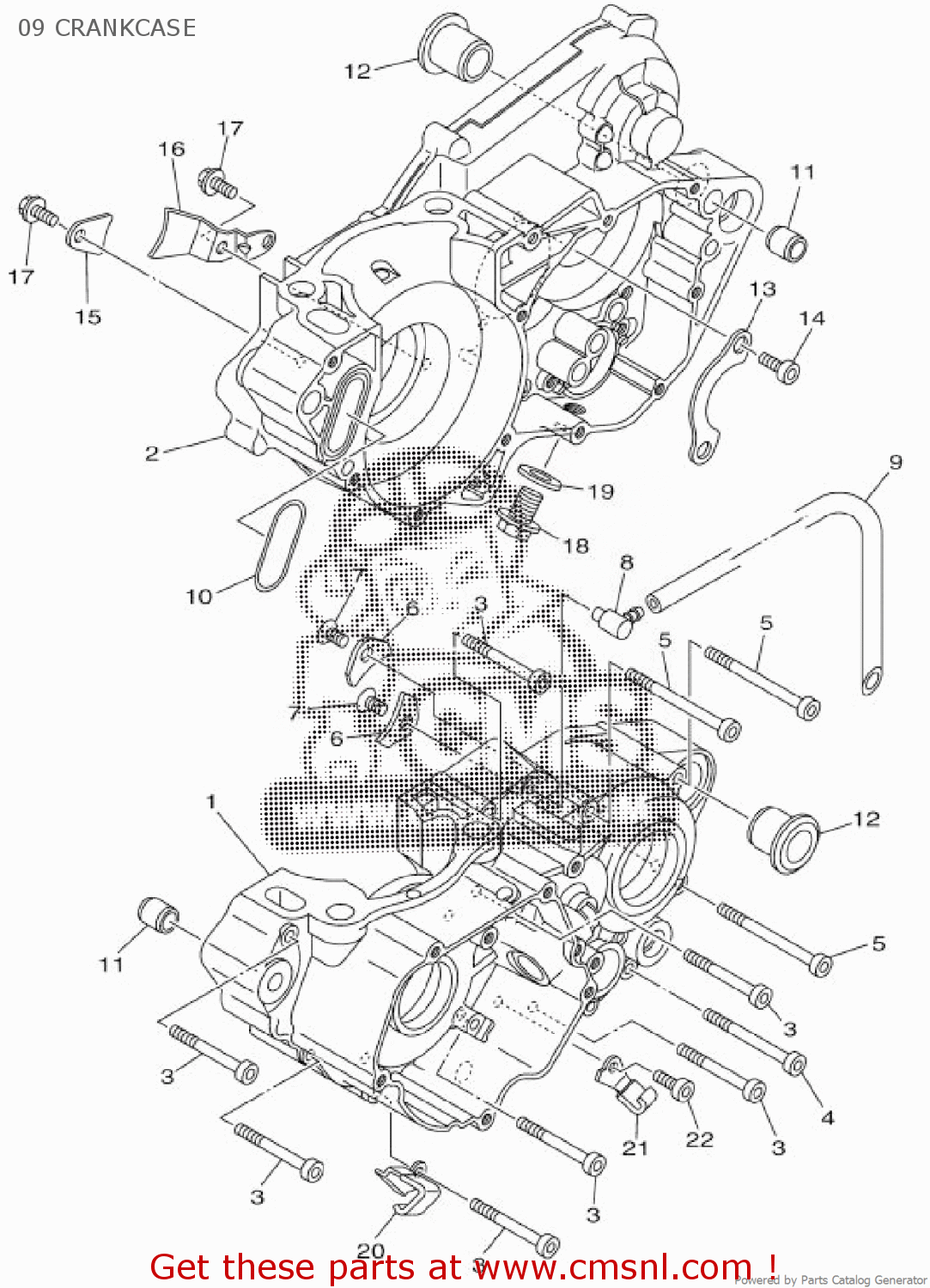 Yamaha YZ250 2016 1SSJ EUROPE 1R1SS-100E1 09 CRANKCASE - buy original ...