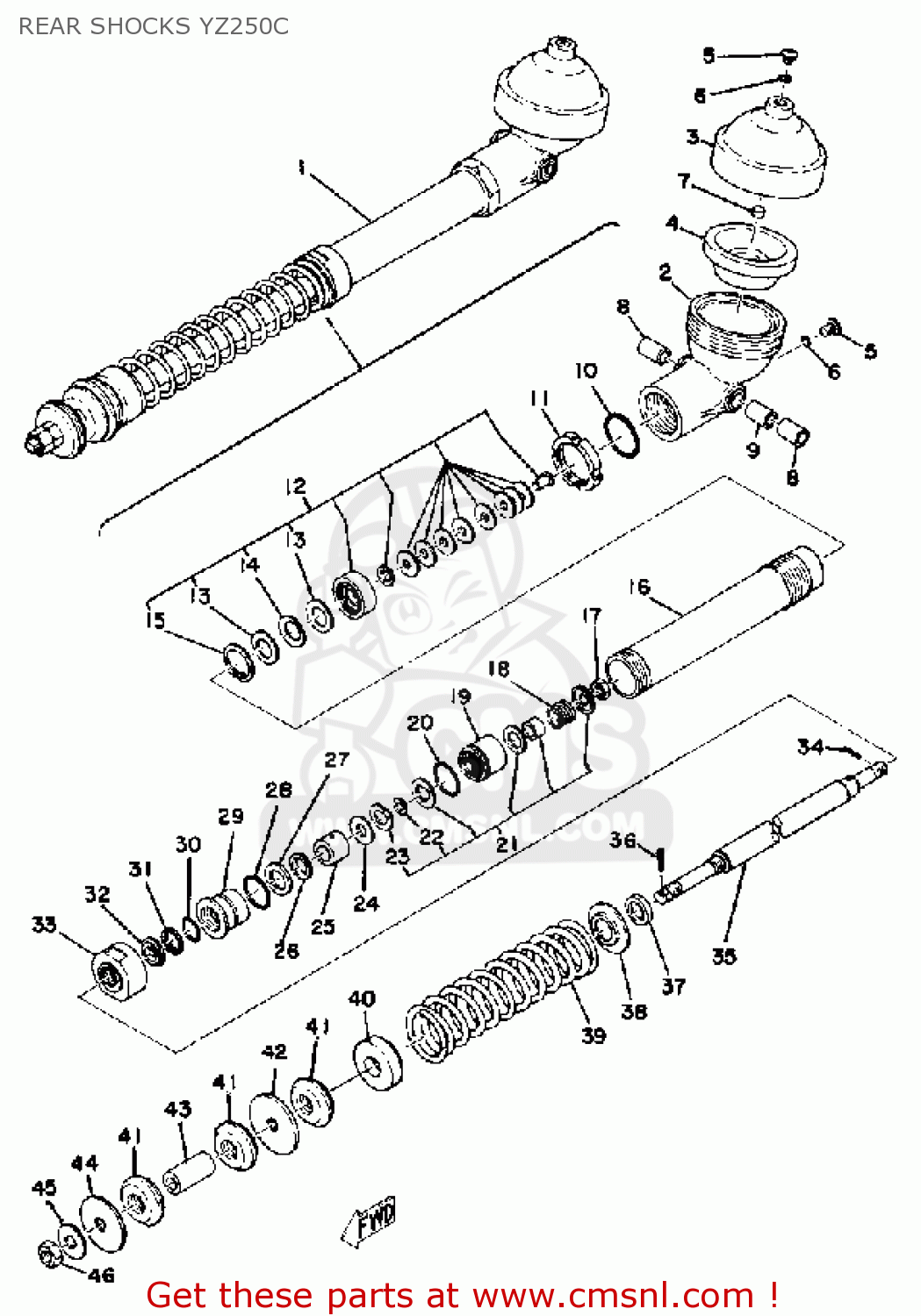 Yamaha YZ250 COMPETITION 1976 USA REAR SHOCKS YZ250C buy original