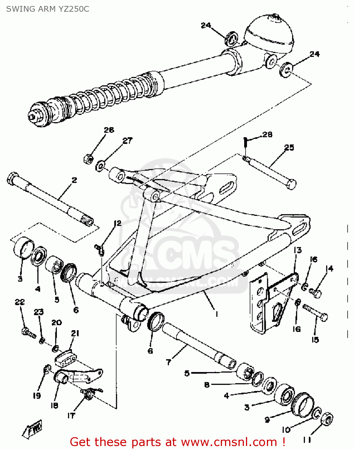 Yamaha YZ250 COMPETITION 1976 USA SWING ARM YZ250C - buy original SWING ...