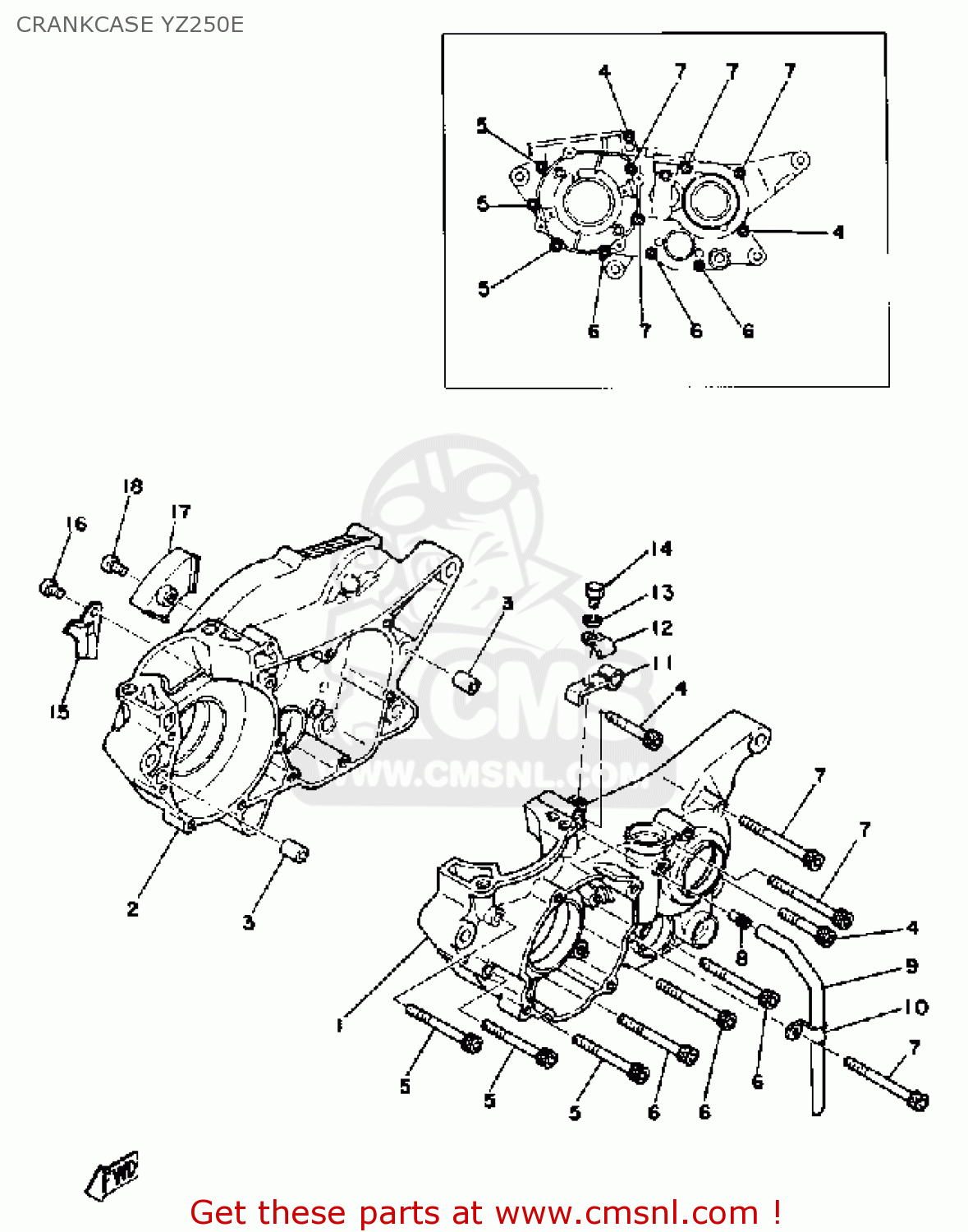 Yamaha YZ250 COMPETITION 1978 USA CRANKCASE YZ250E - buy original ...