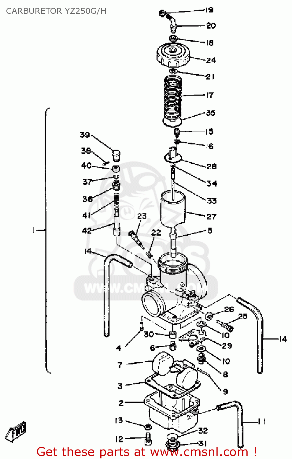 Yamaha YZ250 COMPETITION 1980 (A) USA CARBURETOR YZ250G/H - buy ...