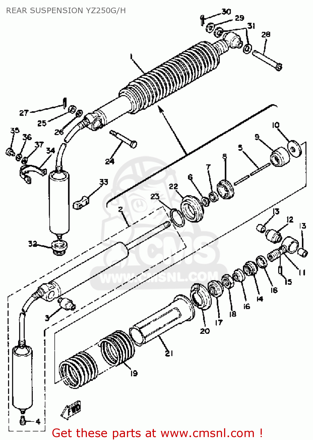 Yamaha Yz250 Competition 1981 (b) Usa Rear Suspension Yz250g/h