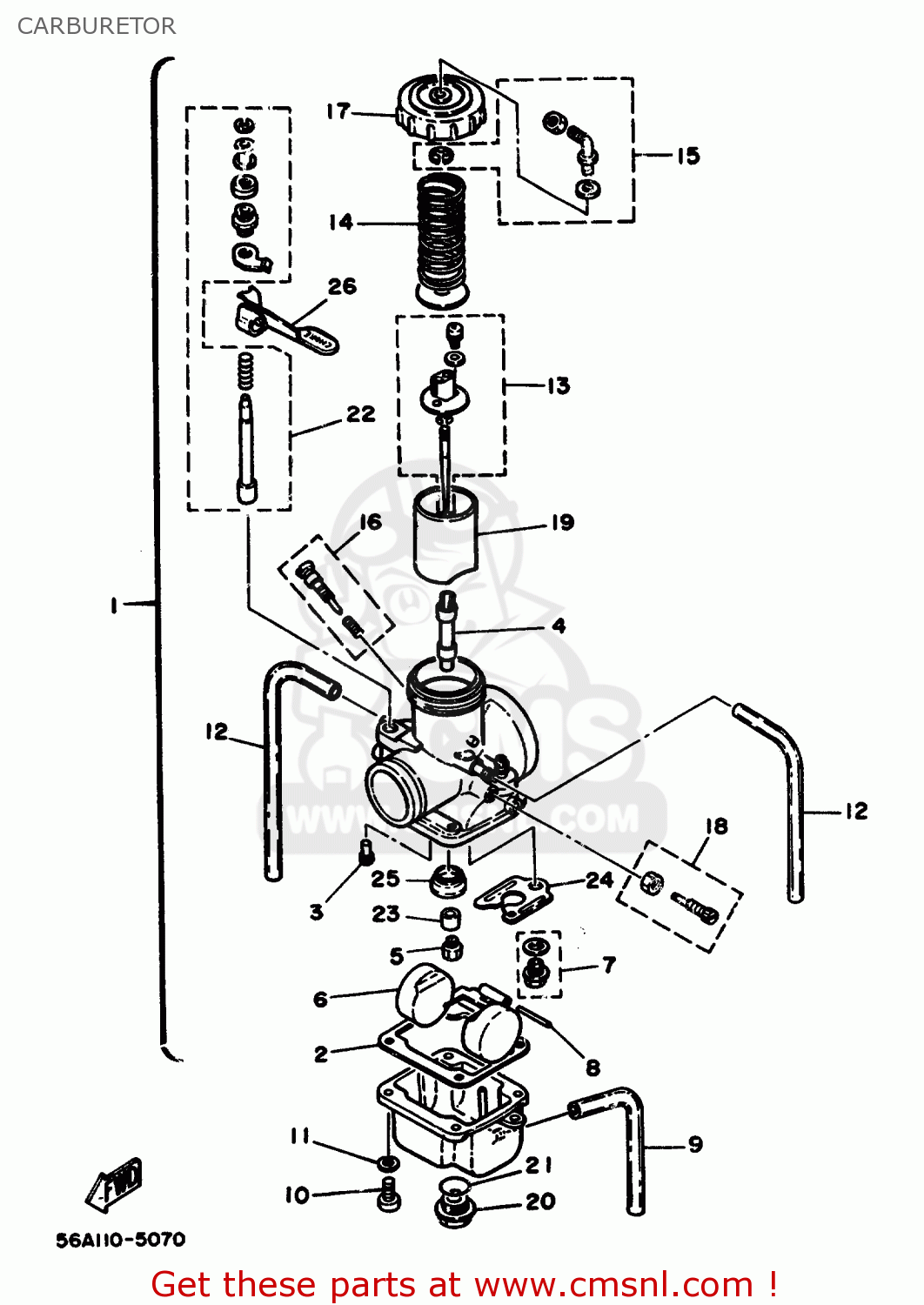 Yamaha YZ250 COMPETITION 1987 (H) USA CARBURETOR - buy original