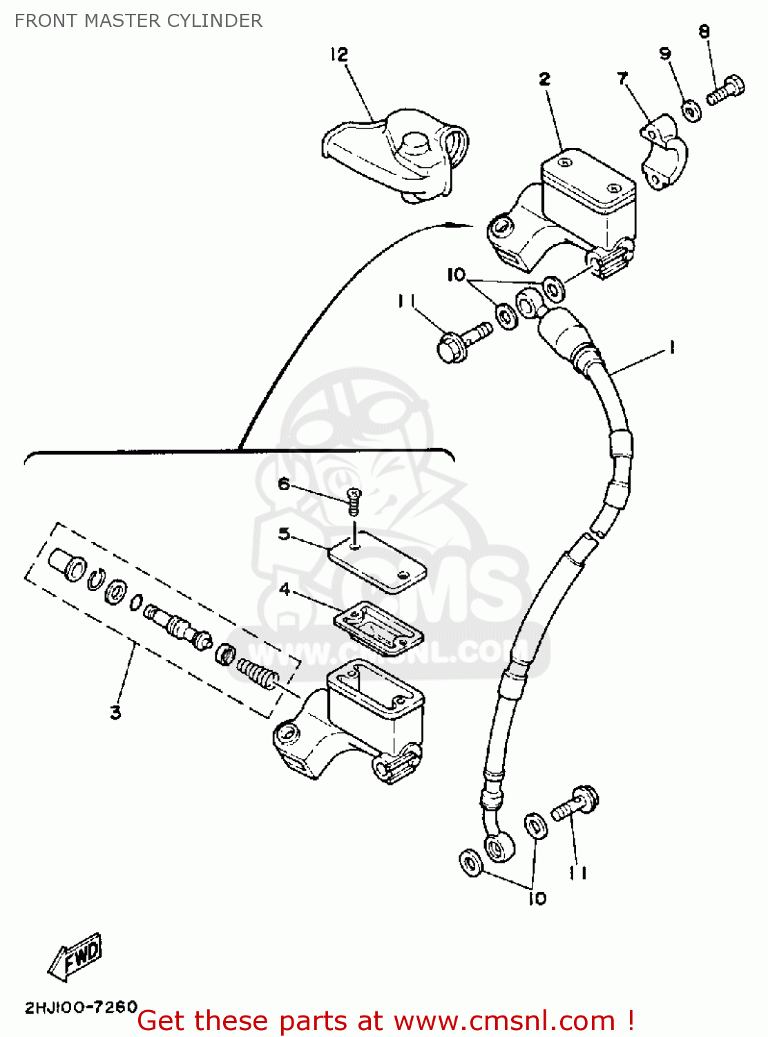 Yamaha YZ250 COMPETITION 1987 (H) USA FRONT MASTER CYLINDER buy