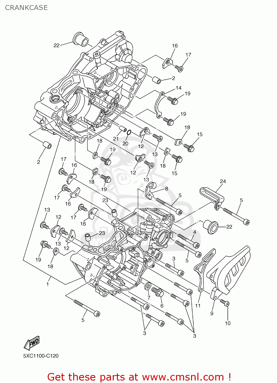 Yamaha YZ250F 2004 5XC2 SWEDEN 1C5XC-100E1 CRANKCASE - buy original ...