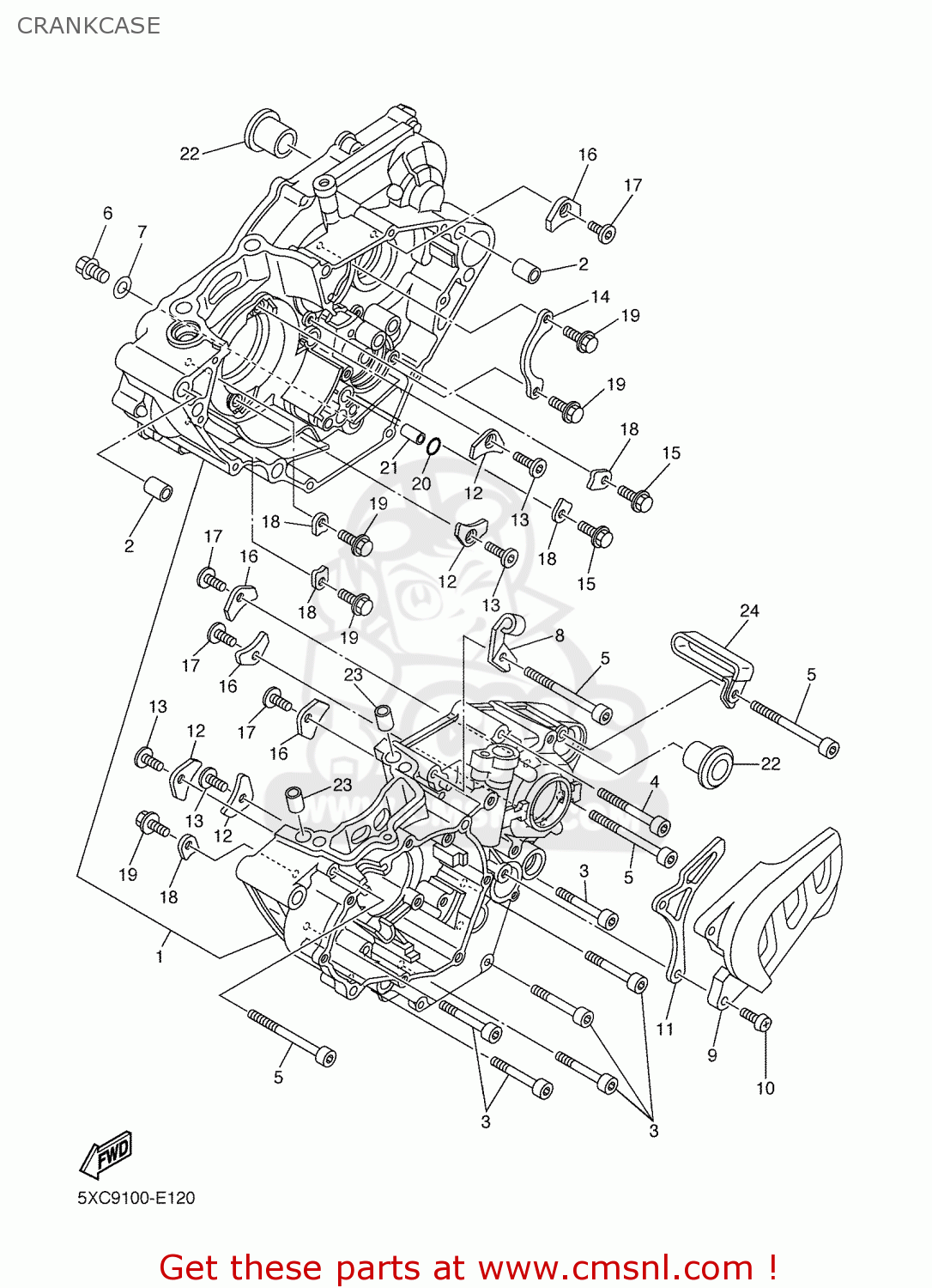 Yamaha YZ250F 2006 5XCA EUROPE 1E5XC100E1 CRANKCASE buy original