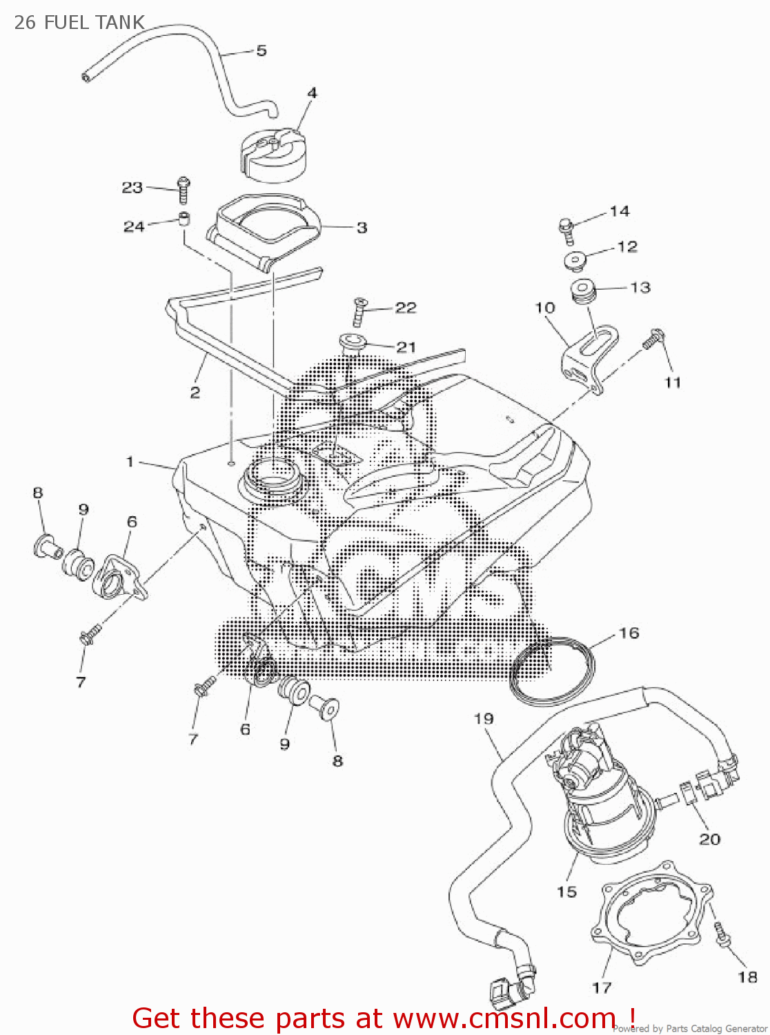 Yamaha YZ250F 2016 1SMA EUROPE 1R1SM100E1 26 FUEL TANK buy original