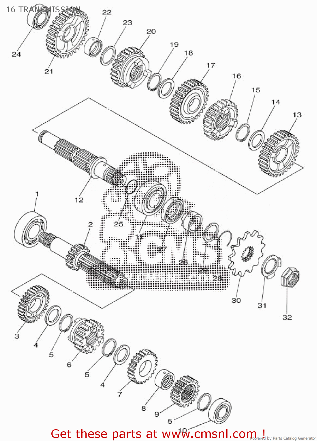 Yamaha YZ250F 2018 1SMN EUROPE 1T1SM300E1 16 TRANSMISSION buy