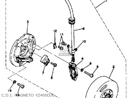 Yamaha YZ400 COMPETITION 1977 USA parts lists and schematics