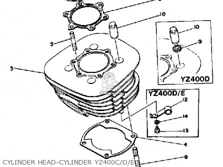 Yamaha YZ400 COMPETITION 1977 USA parts lists and schematics