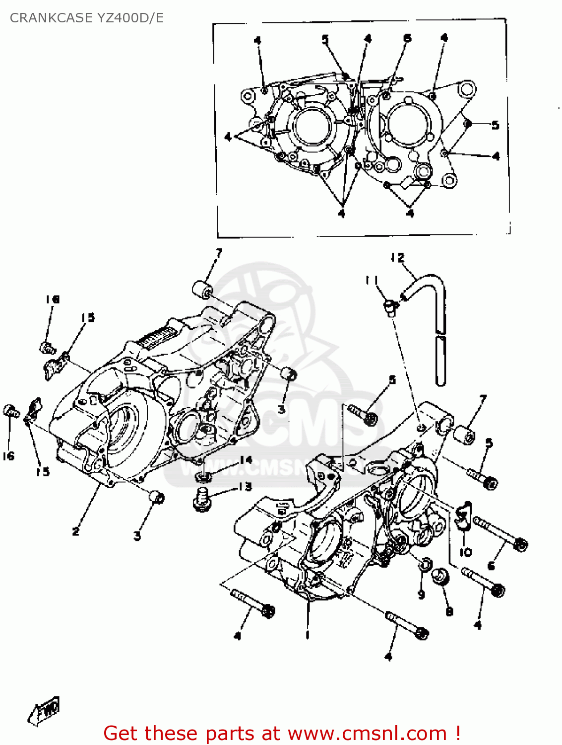 Yamaha YZ400 COMPETITION 1978 USA CRANKCASE YZ400D/E - buy original ...