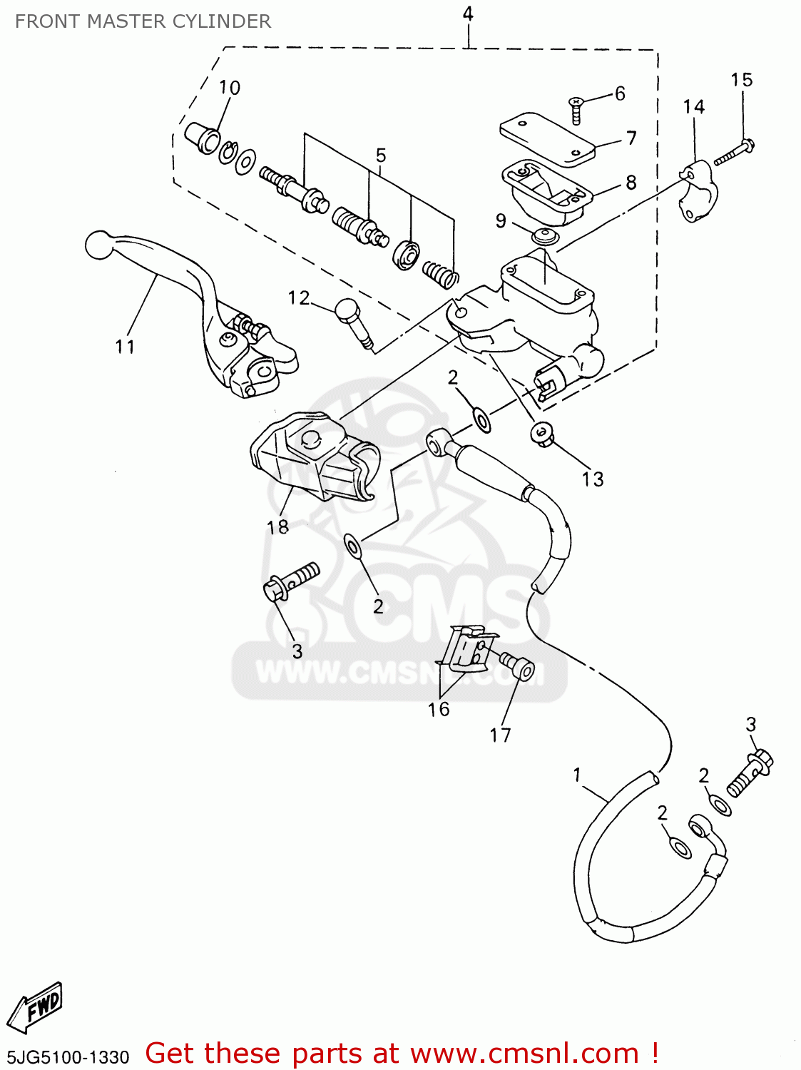 Yamaha YZ426F COMPETITION 2001 (1) USA FRONT MASTER CYLINDER - buy ...