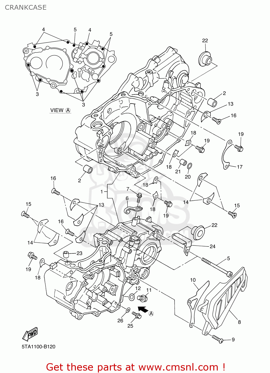 Yamaha YZ450F 2003 (3) 50STATES USA CRANKCASE buy original CRANKCASE
