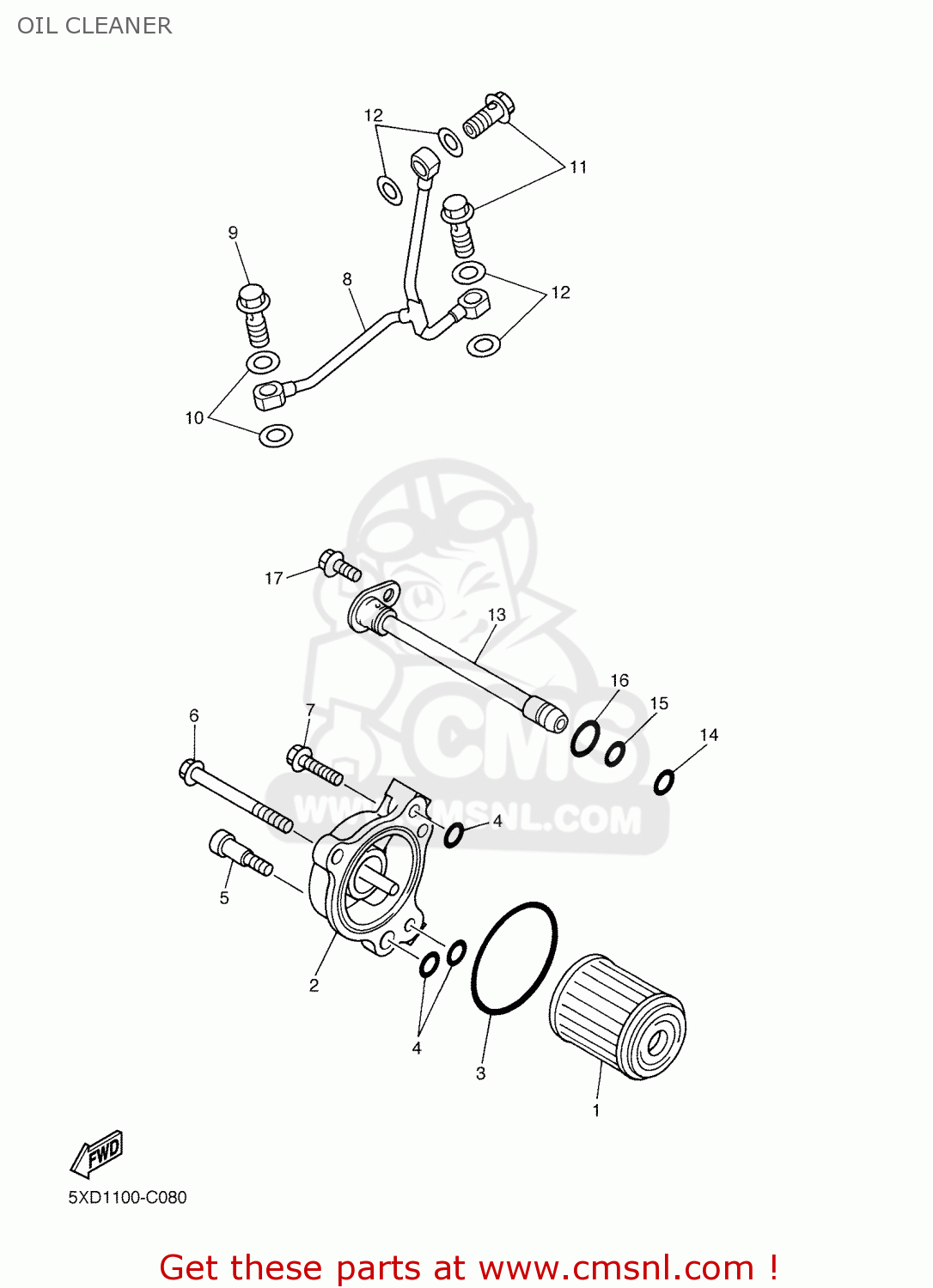 Yamaha YZ450F 2005 5XD6 EUROPE 1D5XD100E1 OIL CLEANER buy original