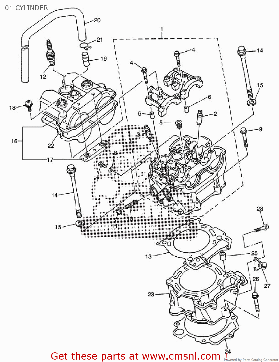 Yamaha YZ450F 2009 34P2 EUROPE 1H34P100E1 01 CYLINDER buy original