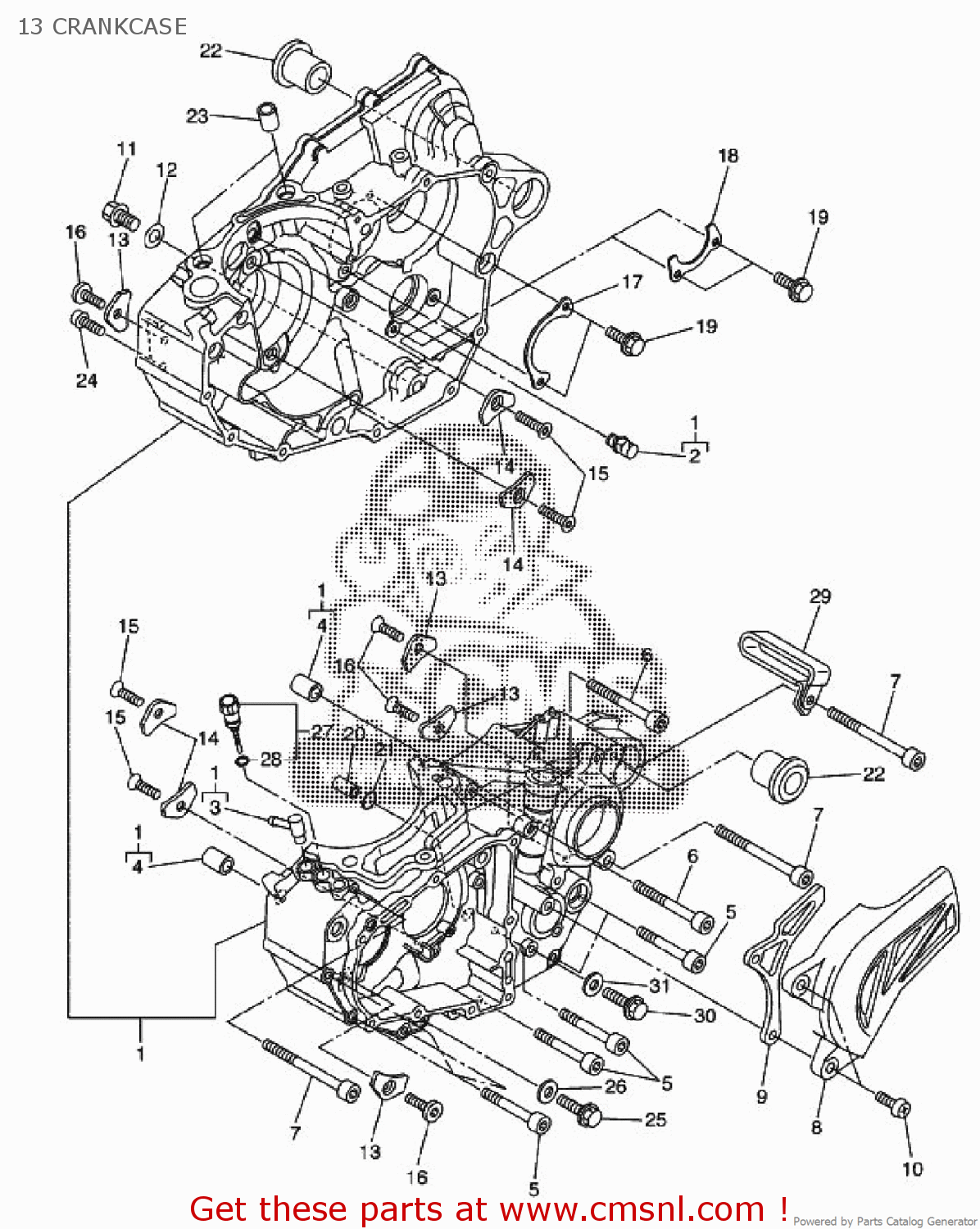 Yamaha Yz450f 2009 34p2 Europe 1h34p-100e1 13 Crankcase - Buy Original 