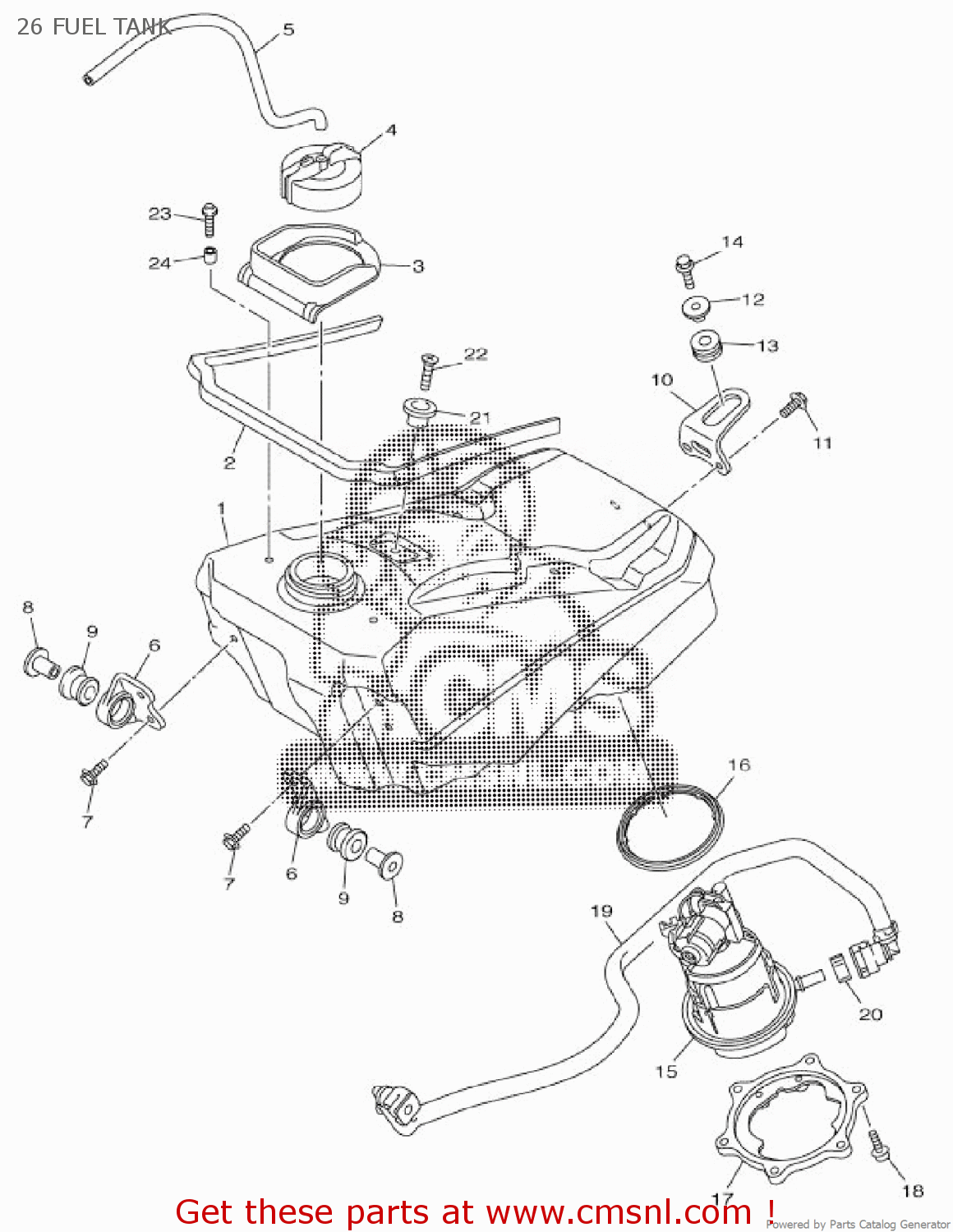 Yamaha YZ450F 2014 1SL2 EUROPE 1N1SL100E1 26 FUEL TANK buy original