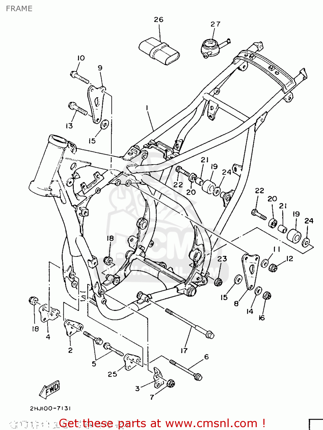 Yamaha YZ490 1987 2HJ EUROPE 272HJ-300E2 FRAME - buy original FRAME ...