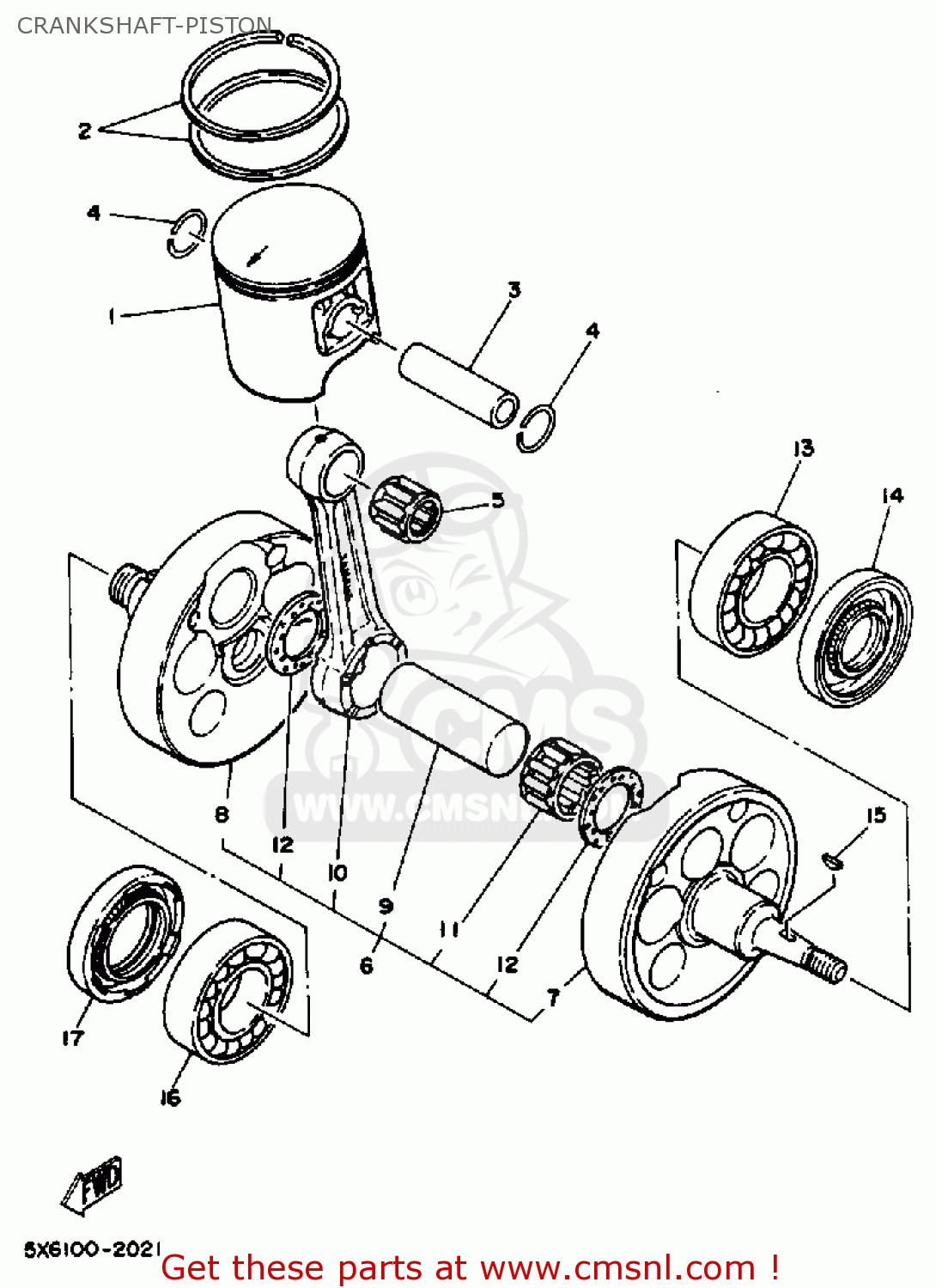 Yamaha Yz490 Competition 1988 (j) Usa Crankshaft-piston - Buy Original 