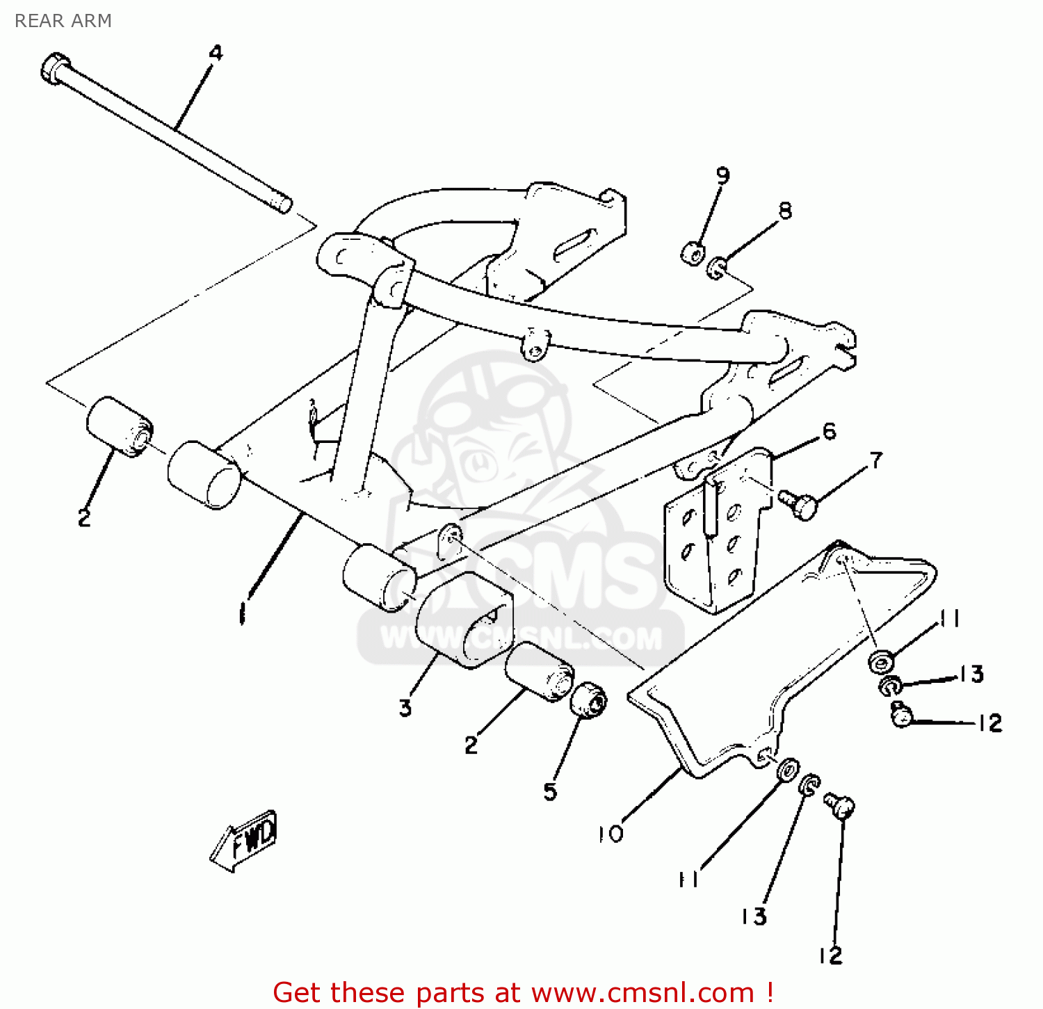 Yamaha YZ50 1980 (A) USA REAR ARM - buy original REAR ARM spares online