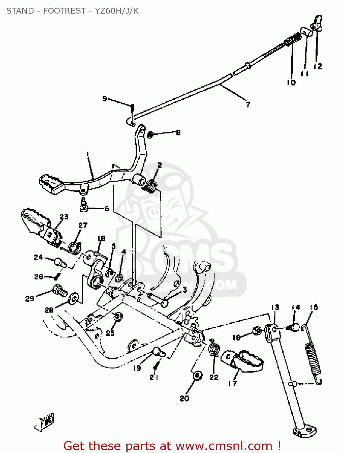 Yamaha Yz60 Competition 1982 (c) Usa Stand - Footrest - Yz60h J K - Buy 