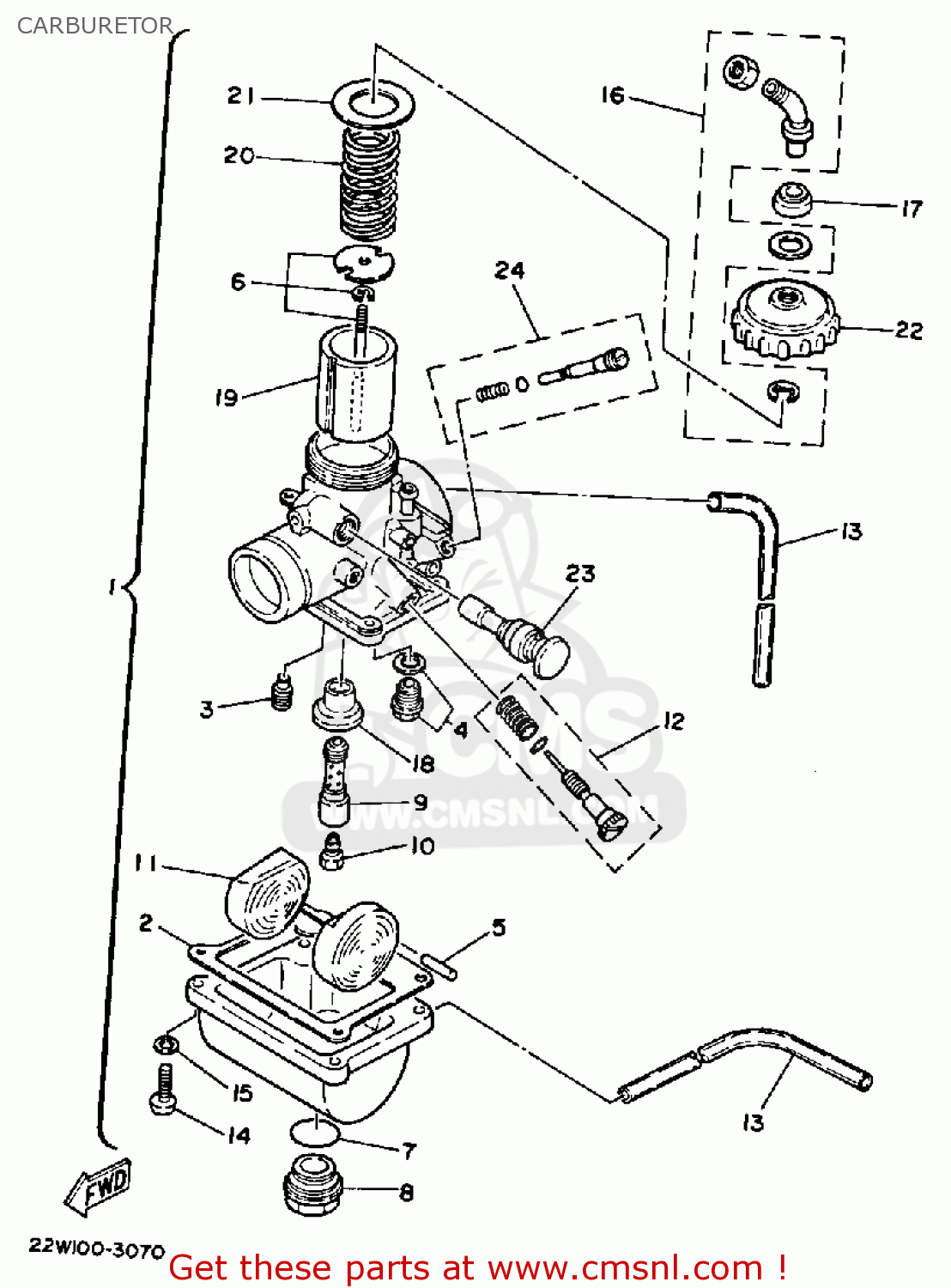 Yamaha YZ80 1985 (F) USA CARBURETOR - buy original CARBURETOR spares online