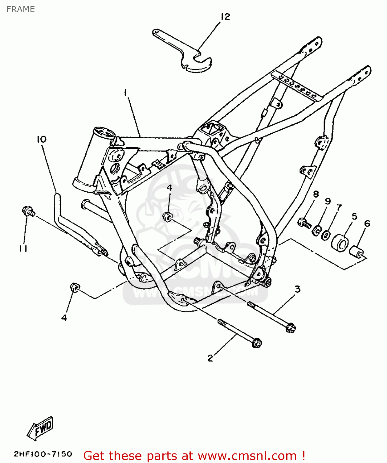 Yamaha YZ80 1987 2JF EUROPE 272JF-300E1 FRAME - buy original FRAME ...