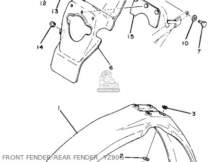 Yamaha YZ80 COMPETITION 1980 (A) USA parts lists and schematics