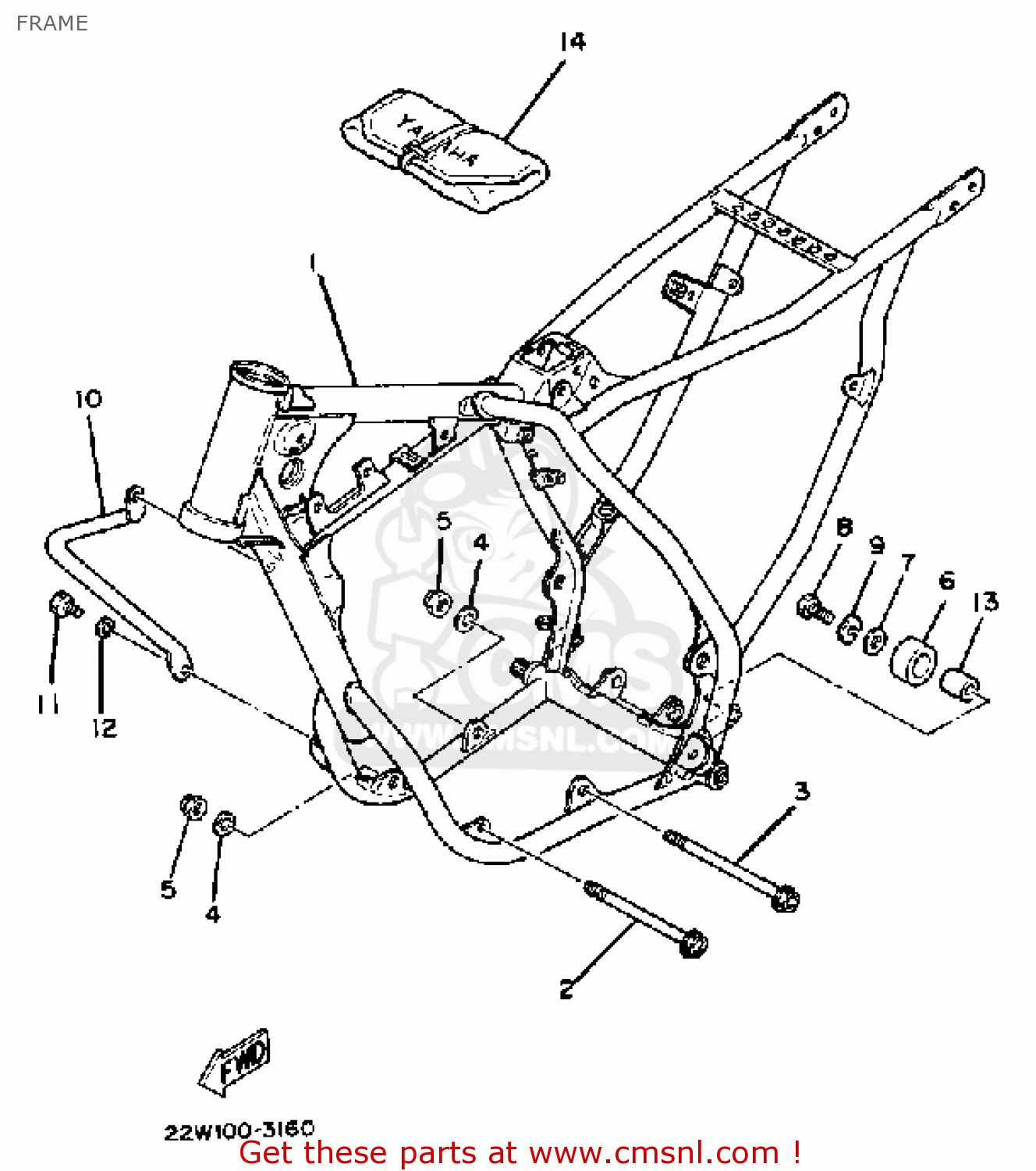 Yamaha YZ80 COMPETITION 1983 (D) USA FRAME - buy original FRAME spares ...