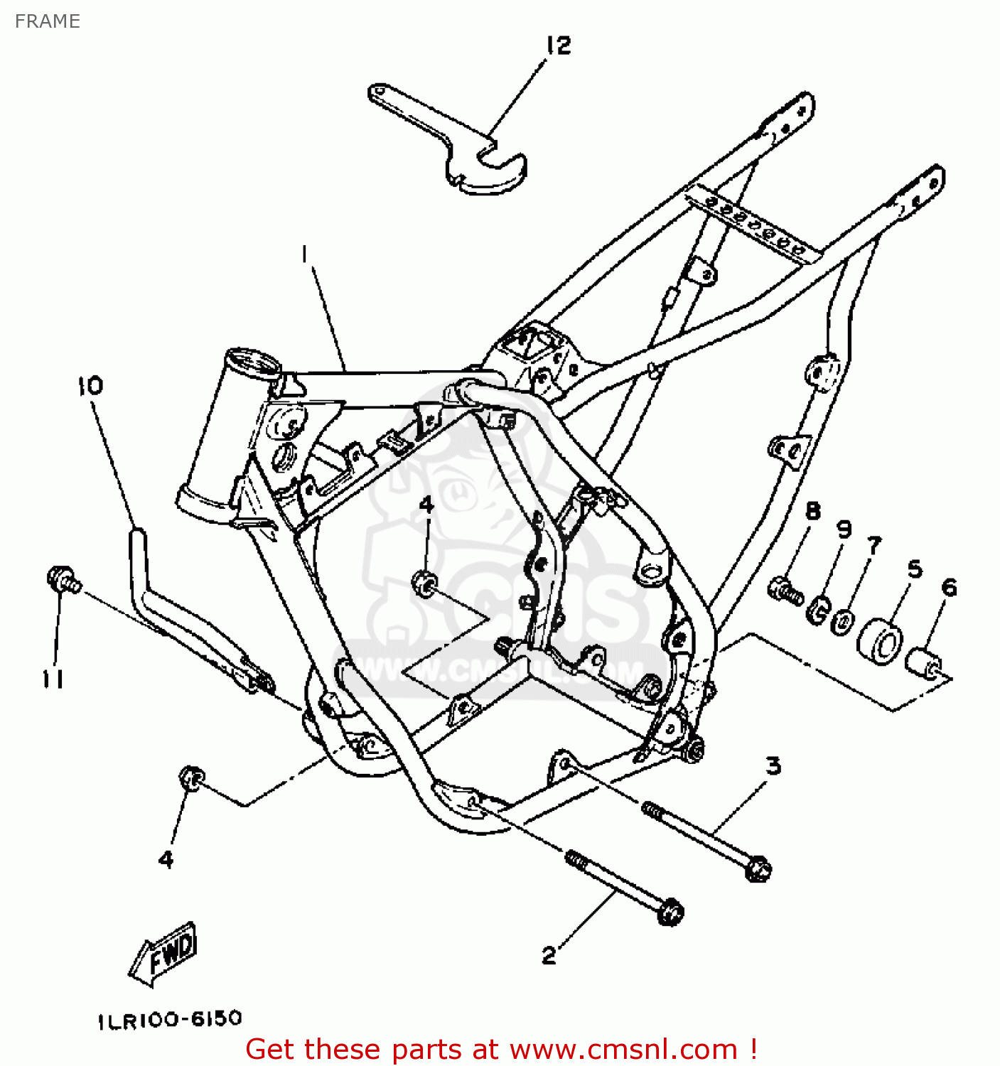 Yamaha YZ80 COMPETITION 1986 (G) USA FRAME - buy original FRAME spares ...