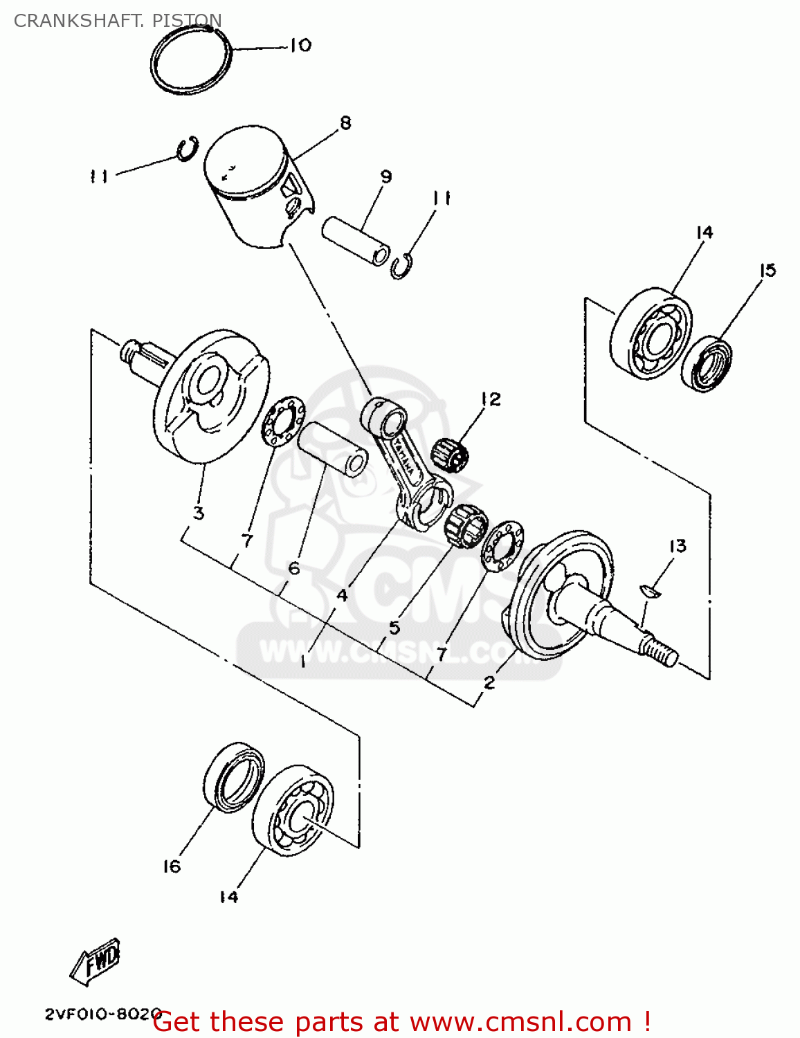 Yamaha YZ80B 1991 3MK3 USA 213MK-100E1 CRANKSHAFT. PISTON - buy ...