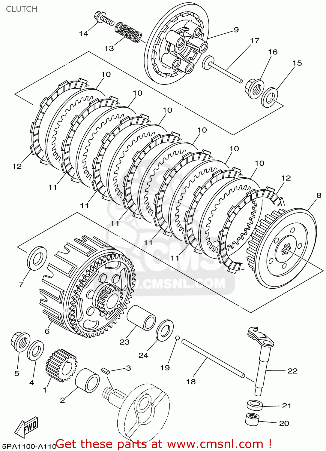 Yamaha YZ85 2002 (2) USA CLUTCH buy original CLUTCH spares online
