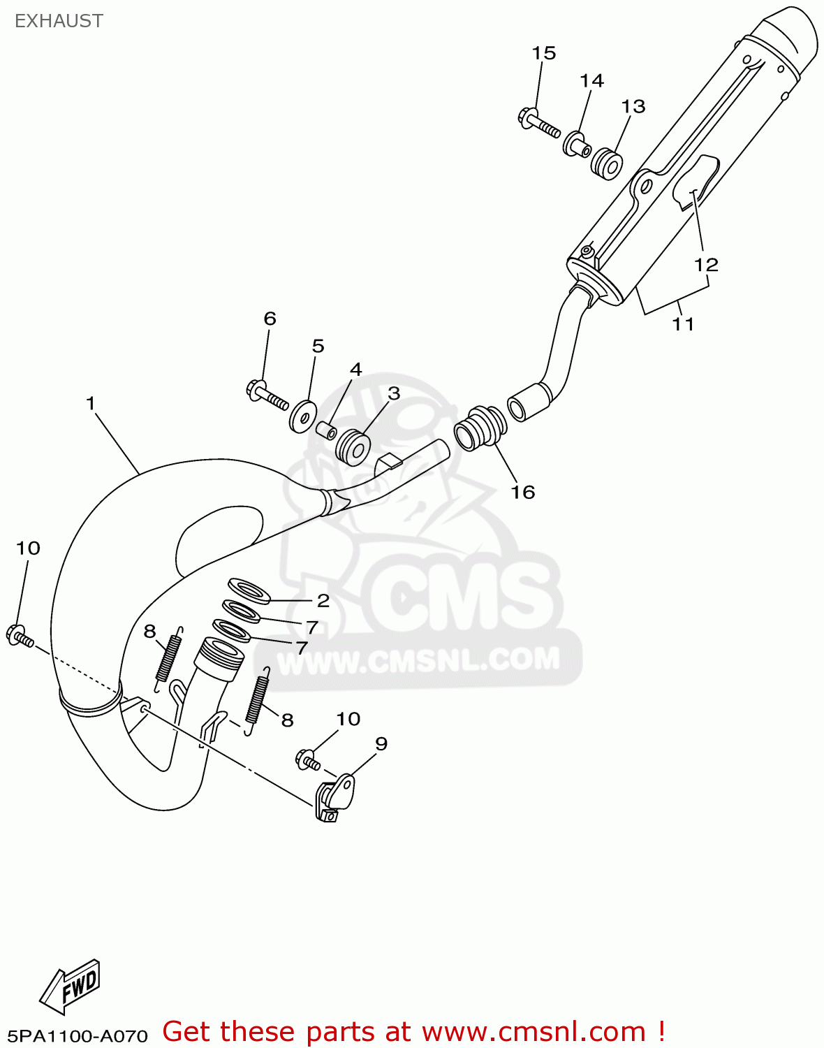 Yamaha YZ85 2002 (2) USA EXHAUST - buy original EXHAUST spares online