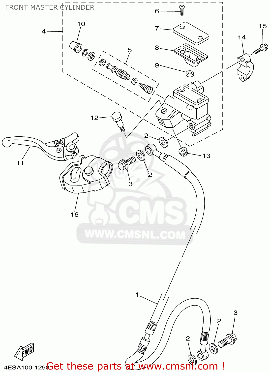 Yamaha YZ85 2002 (2) USA FRONT MASTER CYLINDER - buy original FRONT ...