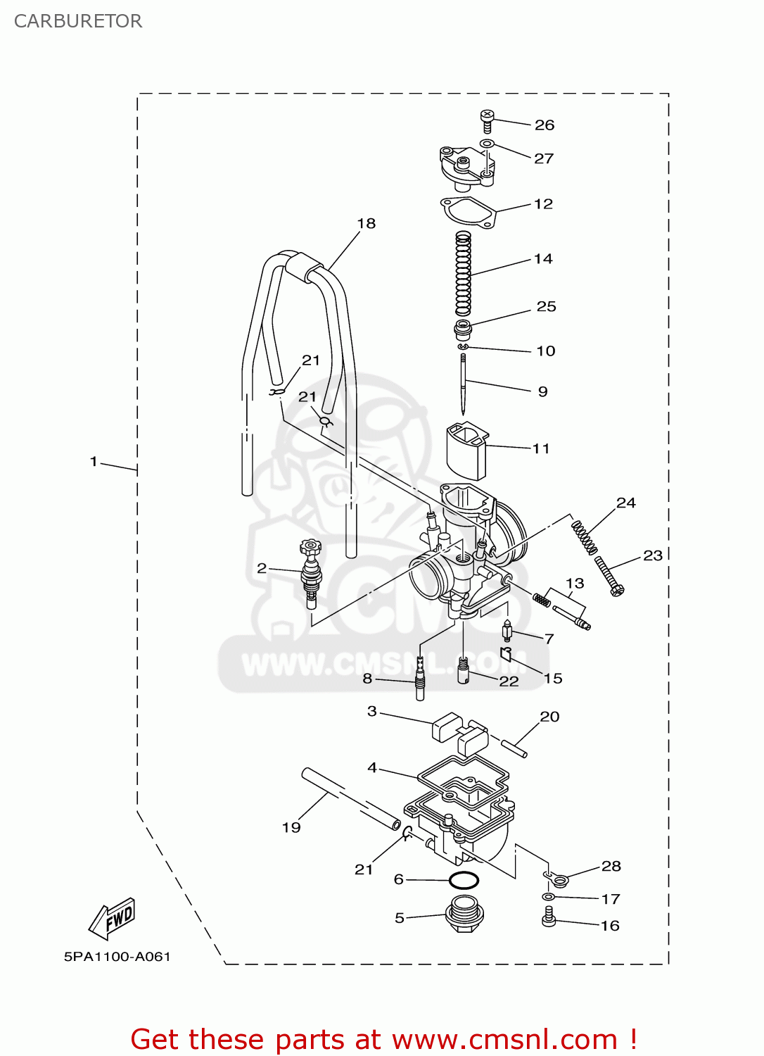 Yamaha YZ85 2003 (3) USA CARBURETOR buy original CARBURETOR spares online