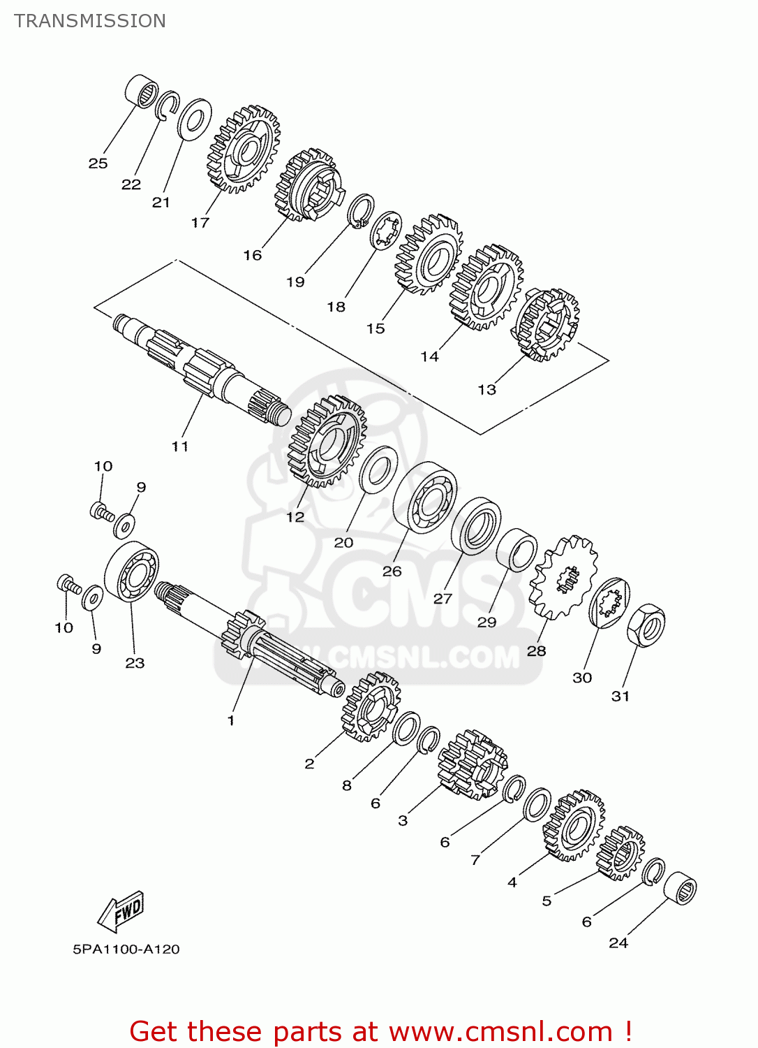 Yamaha YZ85 2005 5PAA EUROPE 1D5PA100E1 TRANSMISSION buy original