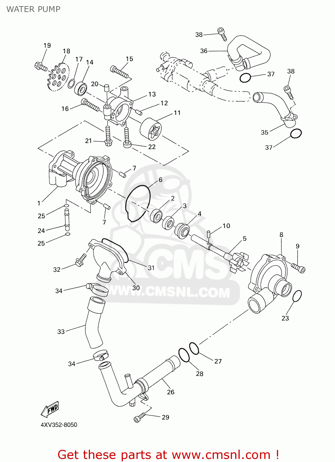 Yamaha Yzf R1 2001 5jj8 Finland 115jj 300e1 Water Pump Buy Original Water Pump Spares Online