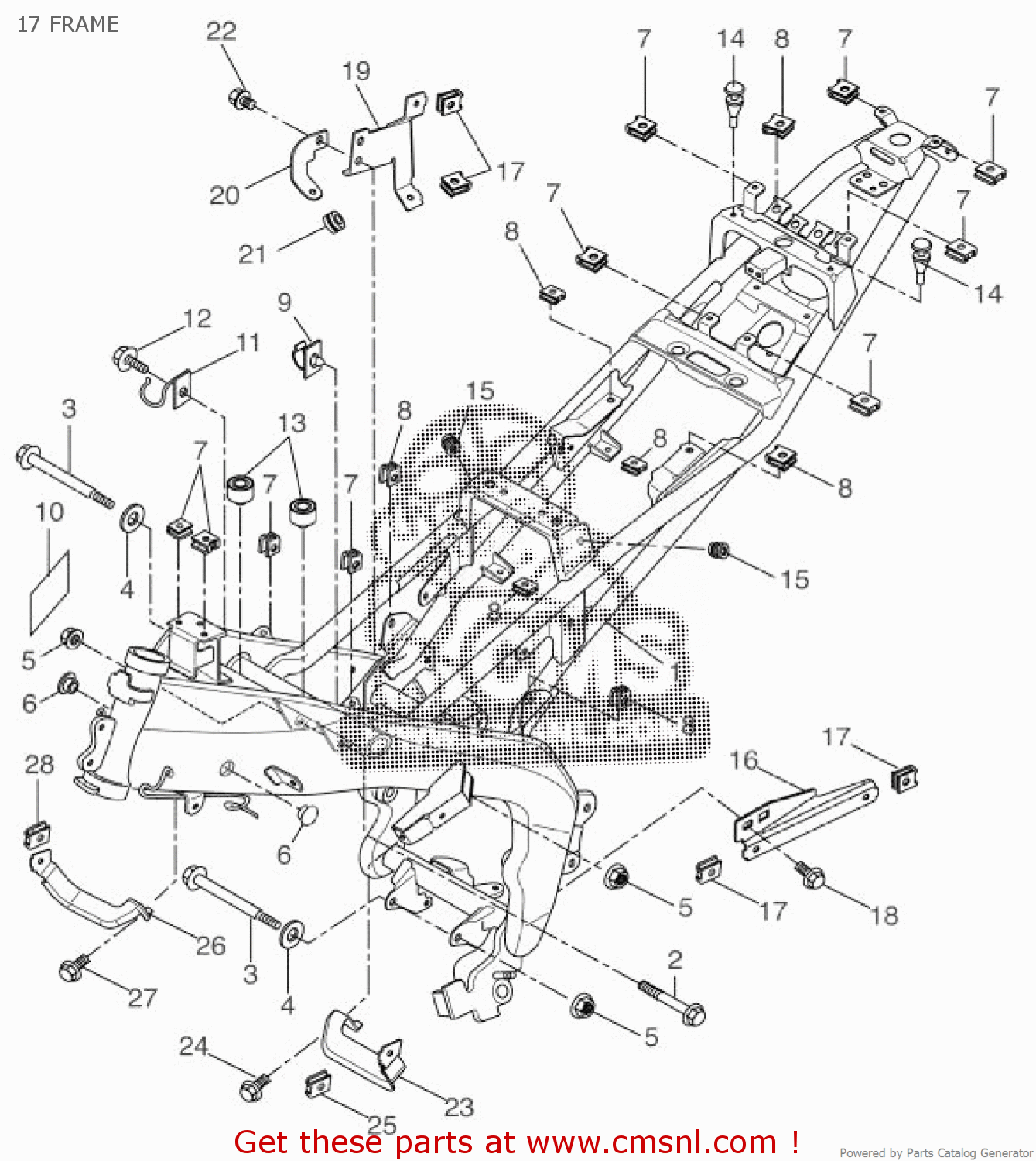 Yamaha YZF-R125 2012 5D79 EUROPE 1L5D7-300E3 17 FRAME - buy original 17 ...