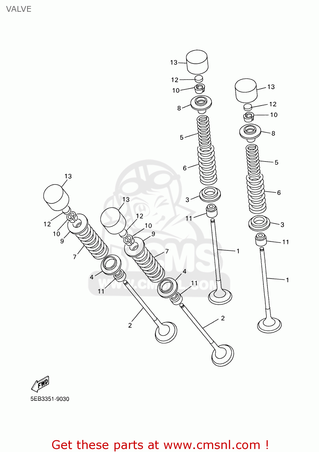 Yamaha YZFR6 2000 5EB5 ENGLAND 105EB300E3 VALVE buy original VALVE