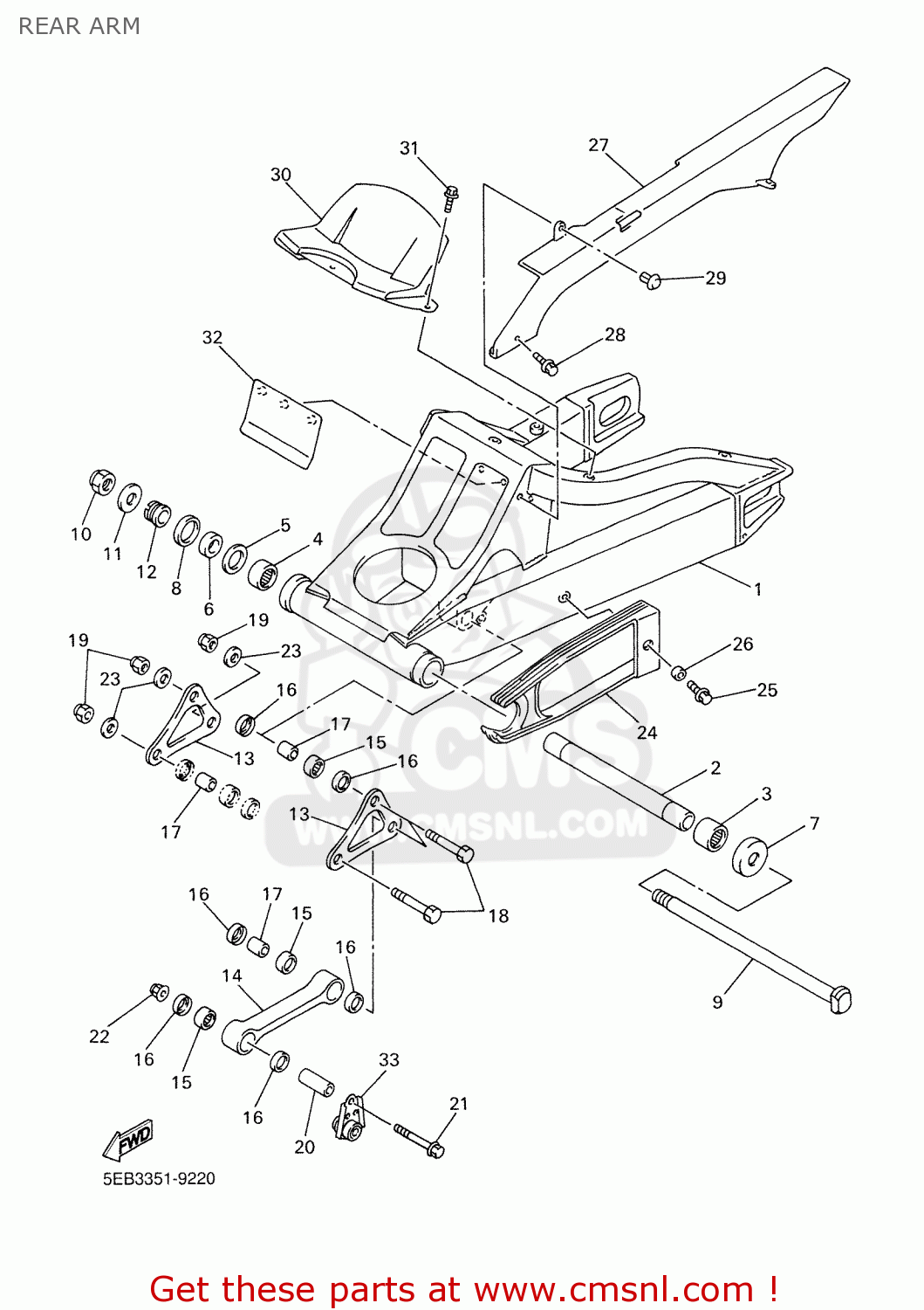 Yamaha YZF-R6 2000 5EB5 GERMANY 105EB-332G3 REAR ARM - buy original ...