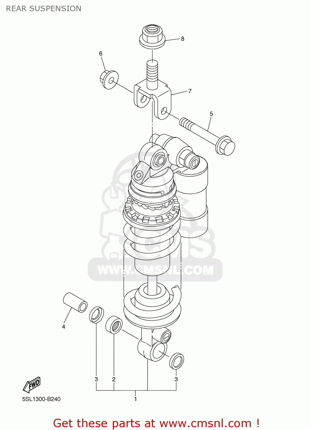 Yamaha YZF-R6 2003 5SL1 BELGIUM 1B5SL-300E2 REAR SUSPENSION - buy ...