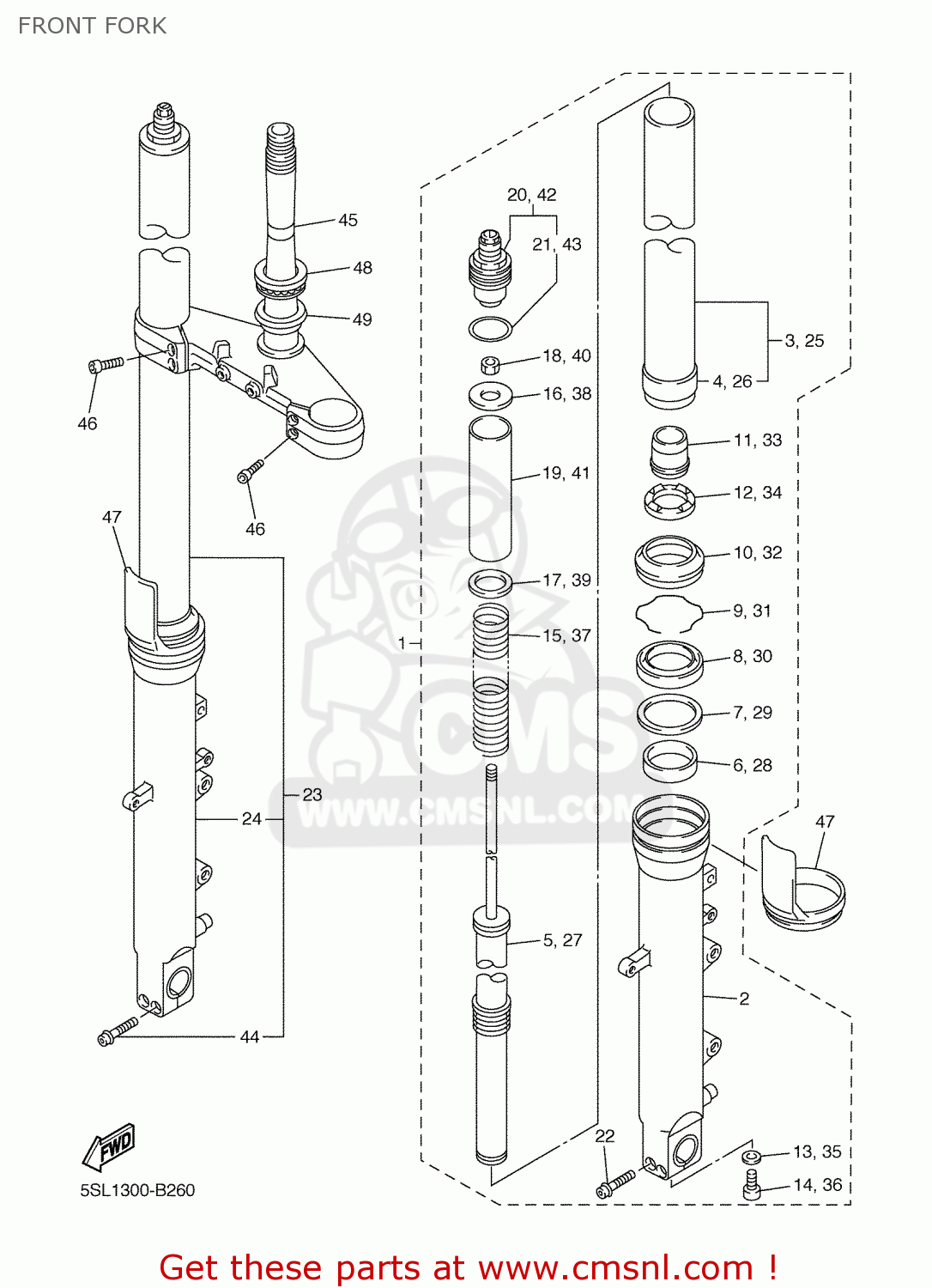 FRONT FORK - YZF-R6 2003 5SL1 GERMANY 1B5SL-332G2