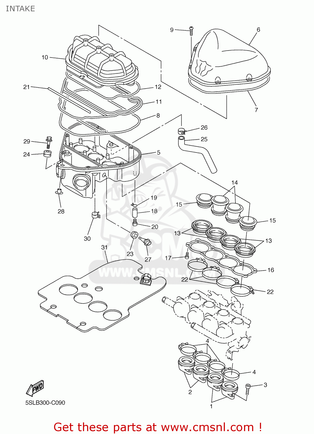 Yamaha YZFR6 2004 5SLB ITALY 1C5SL300E3 INTAKE buy original INTAKE