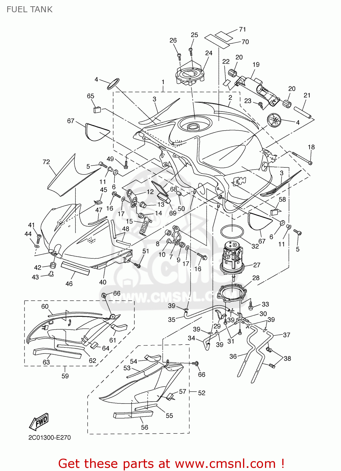 FUEL TANK - YZF-R6 2006 2C01 HOLLAND 1E2C0-300E1