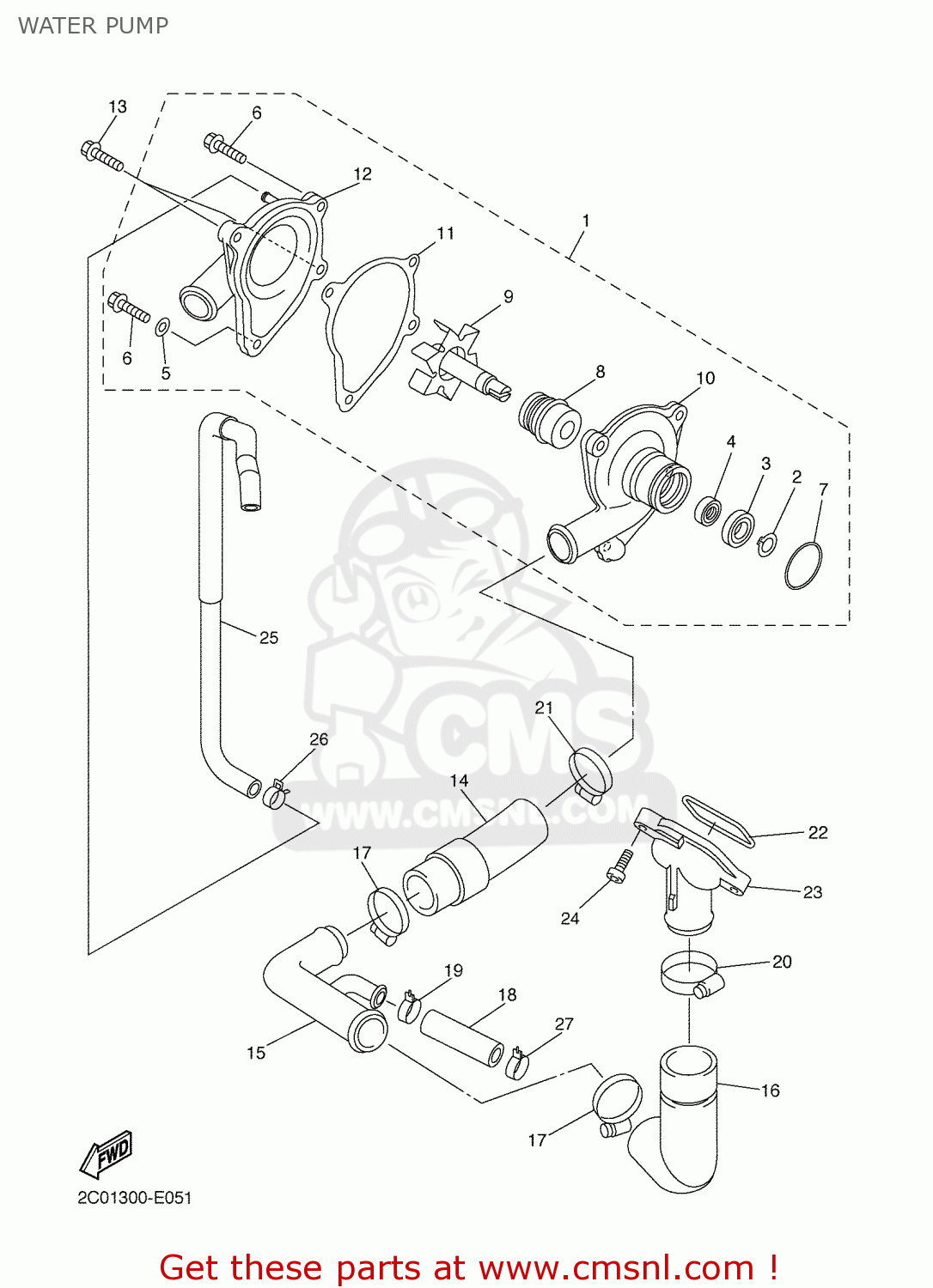 Yamaha YZFR6 2007 2C0B EUROPE 1F2C0300E1 WATER PUMP buy original