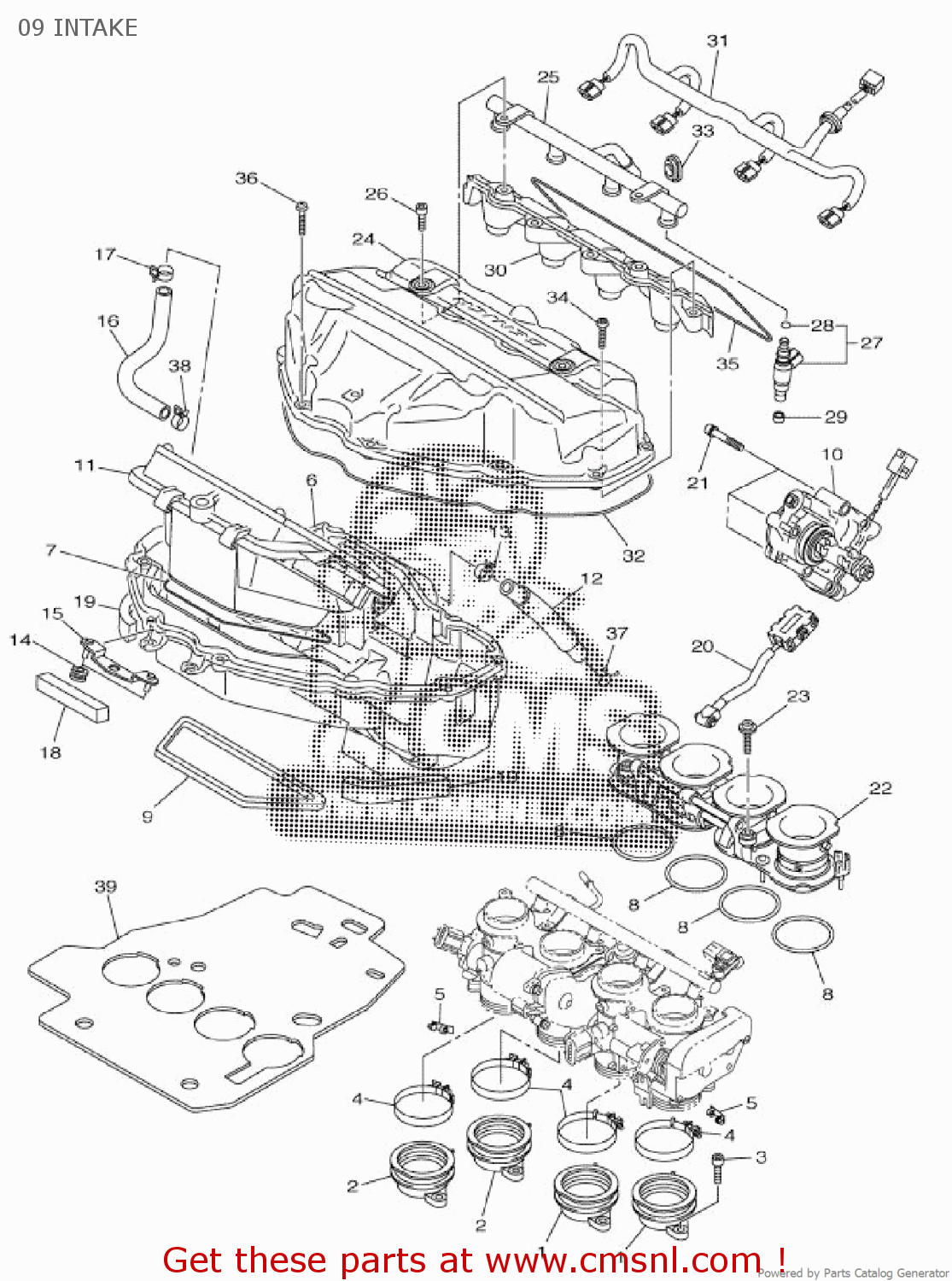 Yamaha YZF-R6 2014 2CX4 EUROPE 1N2CX-300E1 09 INTAKE - buy original 09 ...