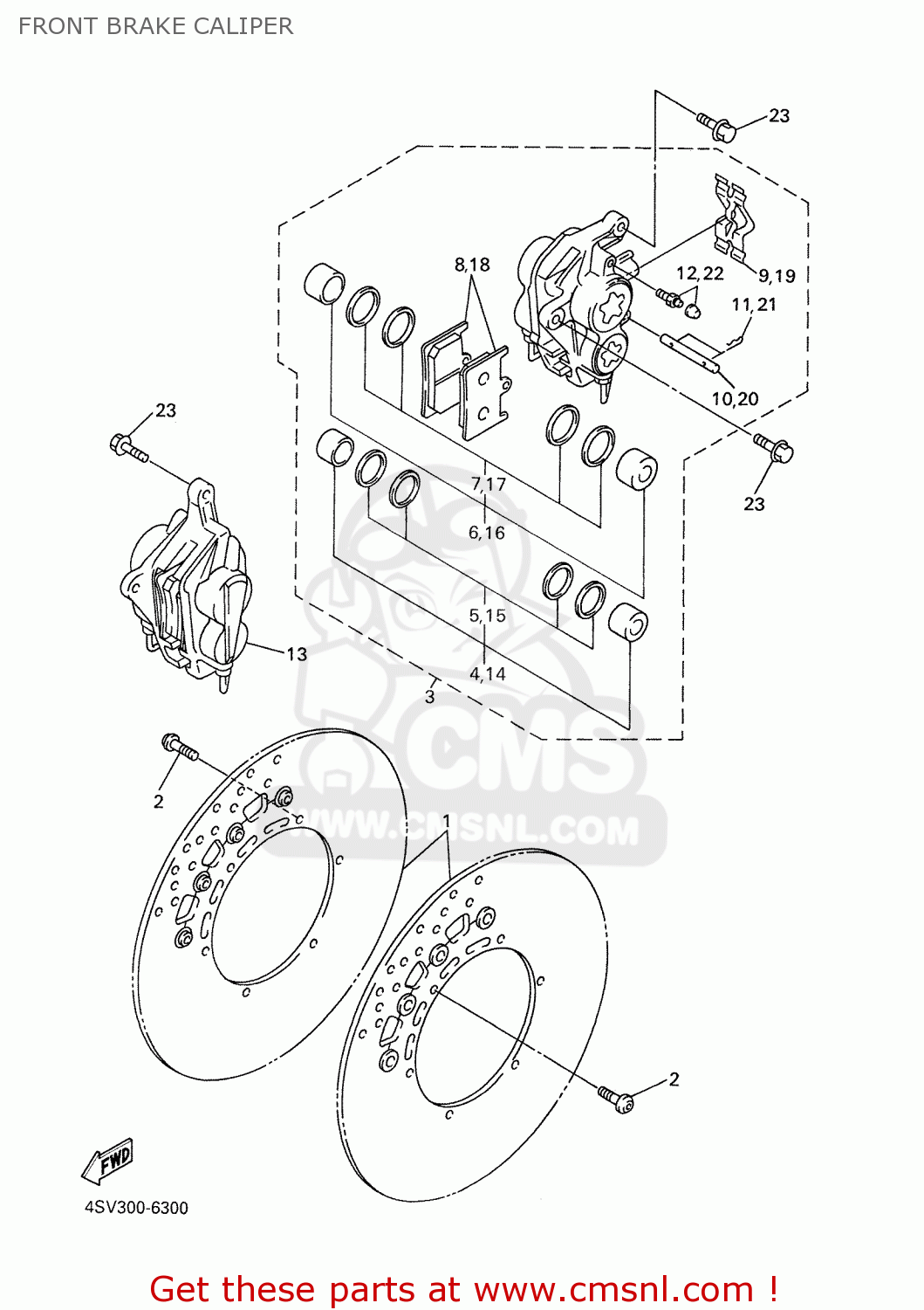 Yamaha YZF1000R 2001 4VF5 SWITZERLAND 114SV300E2 FRONT BRAKE CALIPER