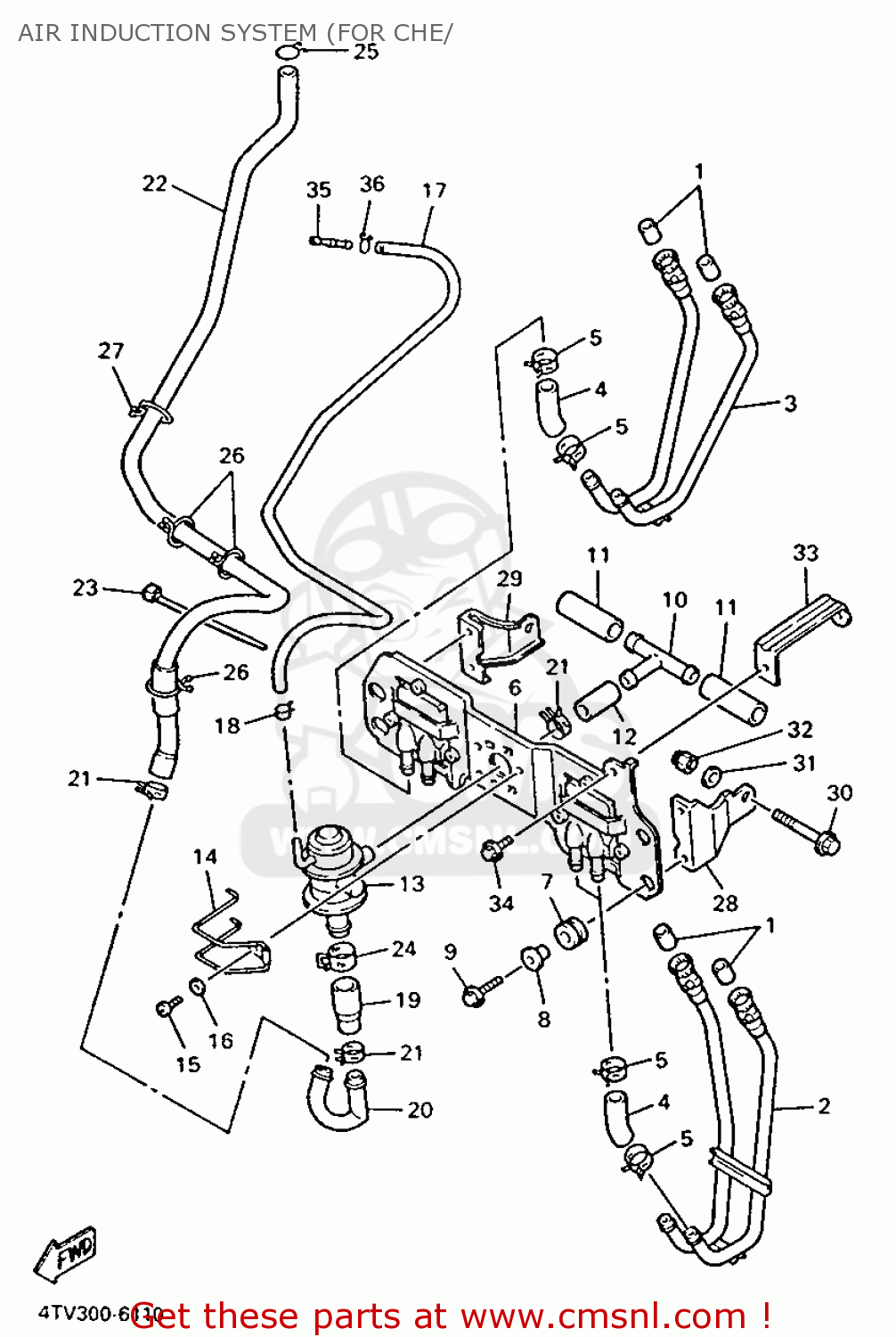 Yamaha YZF600R 1996 4TV1 EUROPE 264TV-300E2 AIR INDUCTION SYSTEM (FOR ...